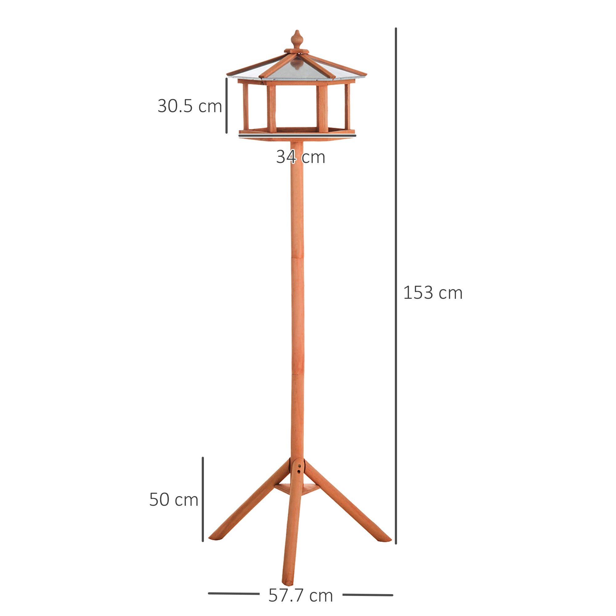 PawHut Portable Wooden Bird Feeder Station with Stand for Outdoor Use, Ideal for Garden, Patio, or Balcony