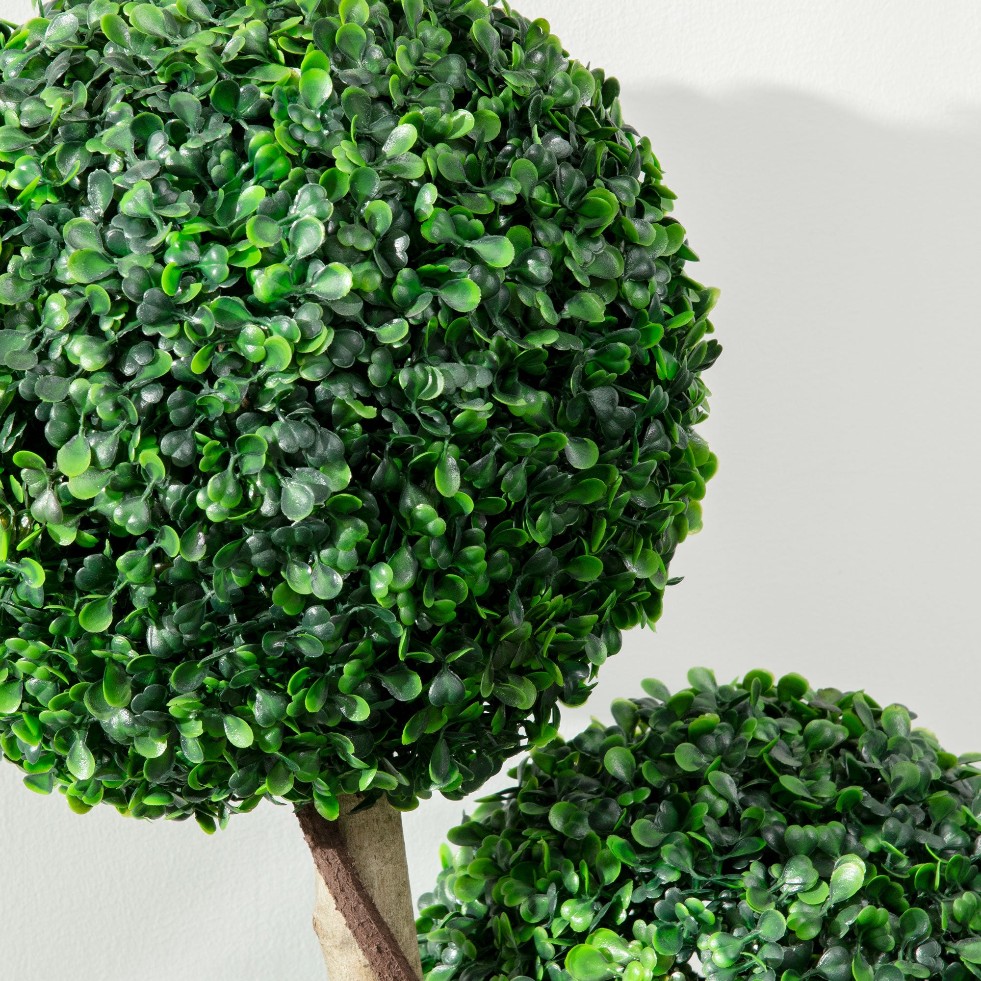 HOMCOM Decorative Artificial Plant Boxwood Ball Topiary Tree in Pot Fake Plant for Home Indoor Outdoor Decor, 90 cm, Dark Green - North Peak Garden Furniture