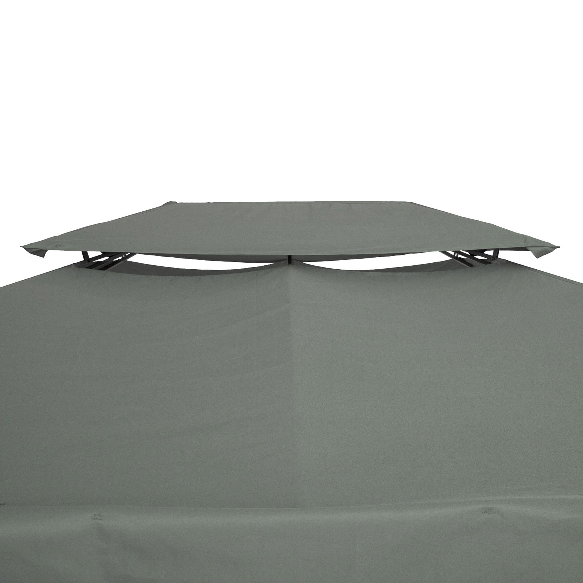 Outsunny 3x4m Gazebo Canopy Replacement Cover, 2 Tier Top Roof UV Cover Garden Patio Outdoor Sun Awning Shelters, Deep Grey (TOP COVER ONLY) - North Peak Garden Furniture