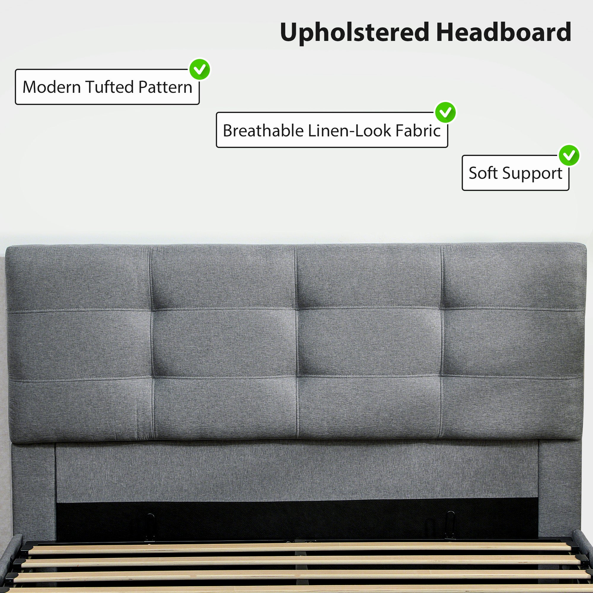 HOMCOM 5ft King Ottoman Bed with Gas Lift Storage - Grey