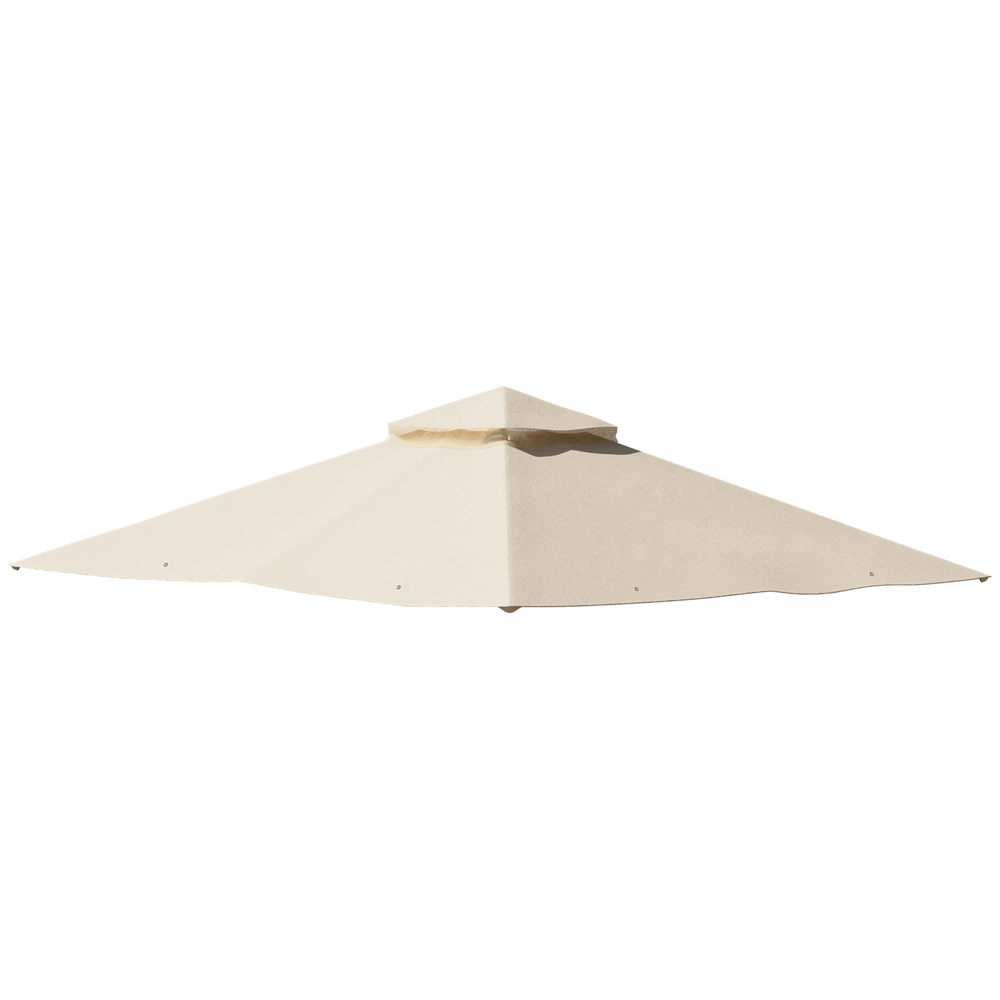 Outsunny 3x3(M) Replacement Gazebo Canopy, Double Tier Roof Top for Garden, Patio, Outdoor, Beige (TOP ONLY) - North Peak Garden Furniture