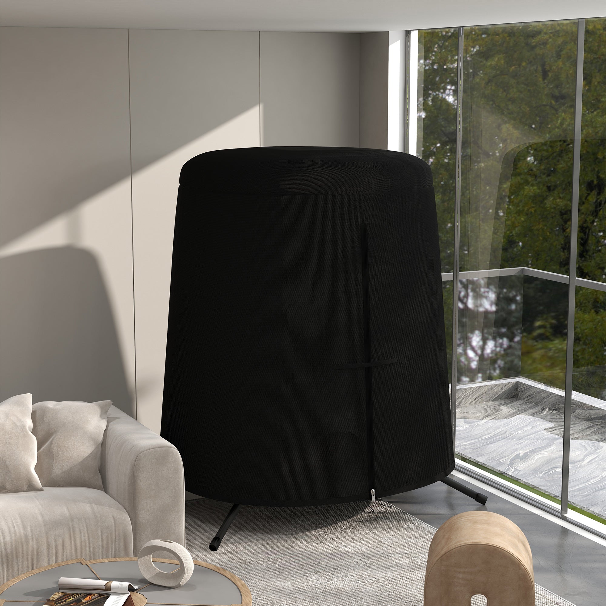 Outsunny 196 x 230cm Hanging Egg Chair Protective Cover - Black - North Peak Garden Furniture