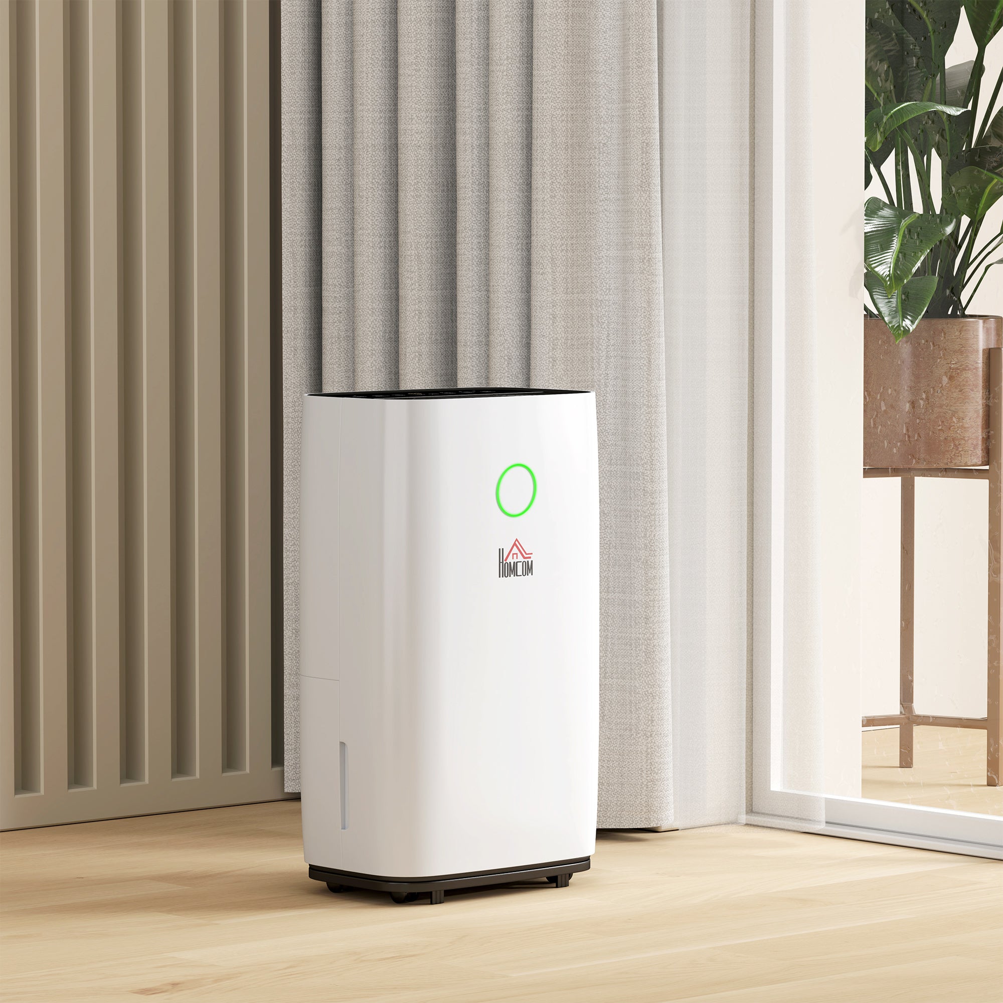 HOMCOM 20L/Day Portable Dehumidifier for Home, with LED Screen, Sleep Mode, 24H Timer, Electric Air Dehumidifier for Damp Laundry Bedroom Basement - North Peak Garden Furniture