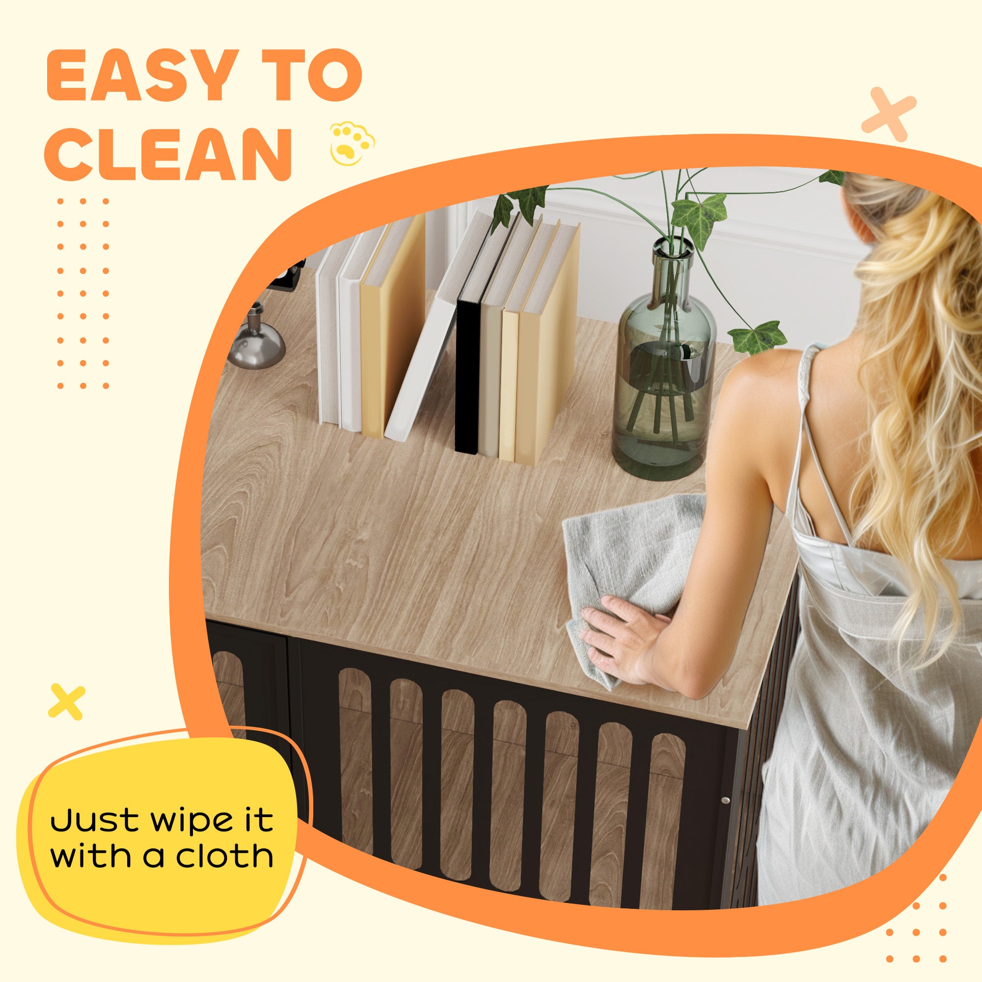 PawHut Dog Crate Furniture with Anti-Chew Resistant Mesh, Anti-Escape Single Door, for Large Dogs, 100 x 60 x 81.5 cm - North Peak Garden Furniture