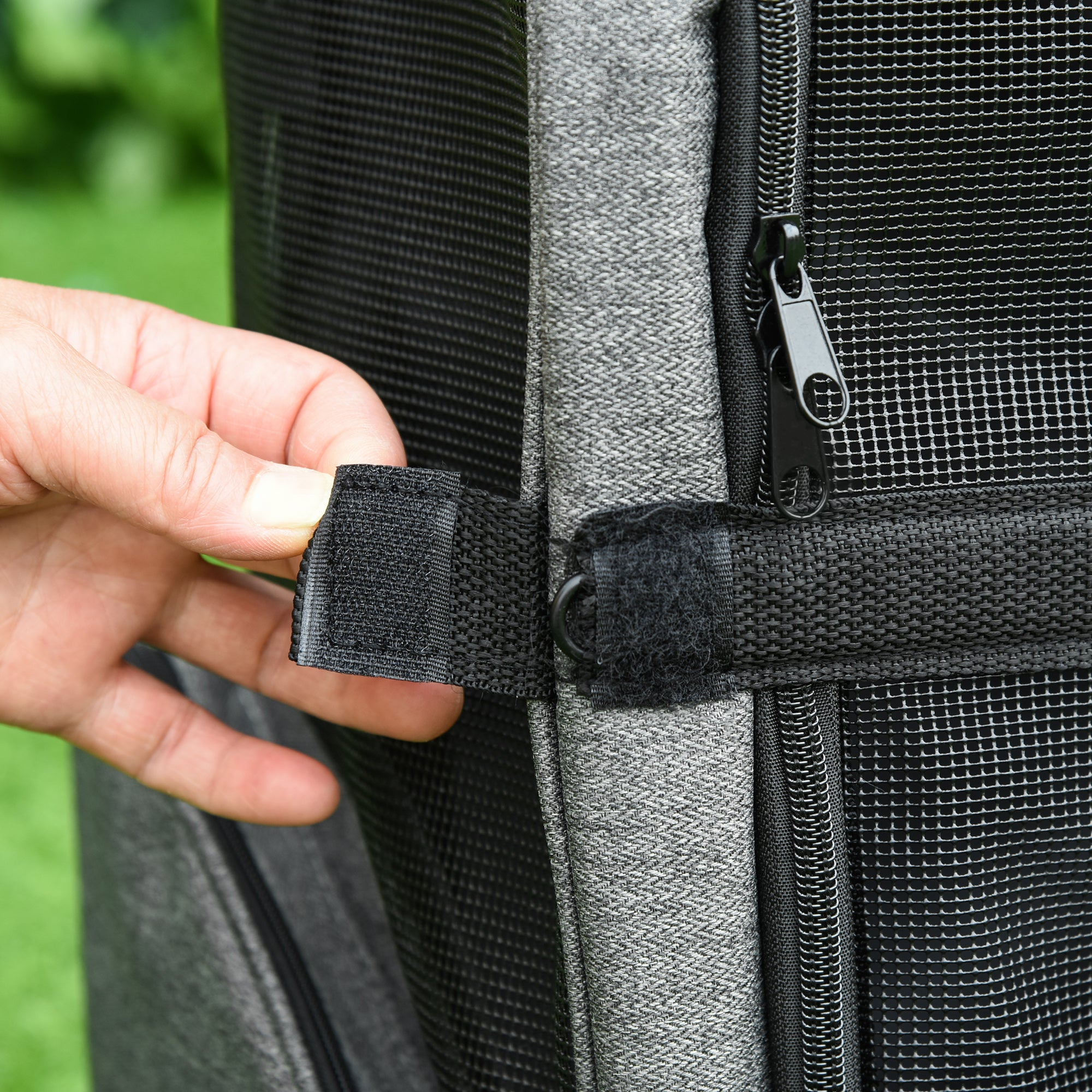 PawHut Pet Travel Backpack Bag Cat Puppy Dog Carrier w/ Trolley and Telescopic Handle Portable Stroller Wheel Luggage Bag (Grey) - North Peak Garden Furniture