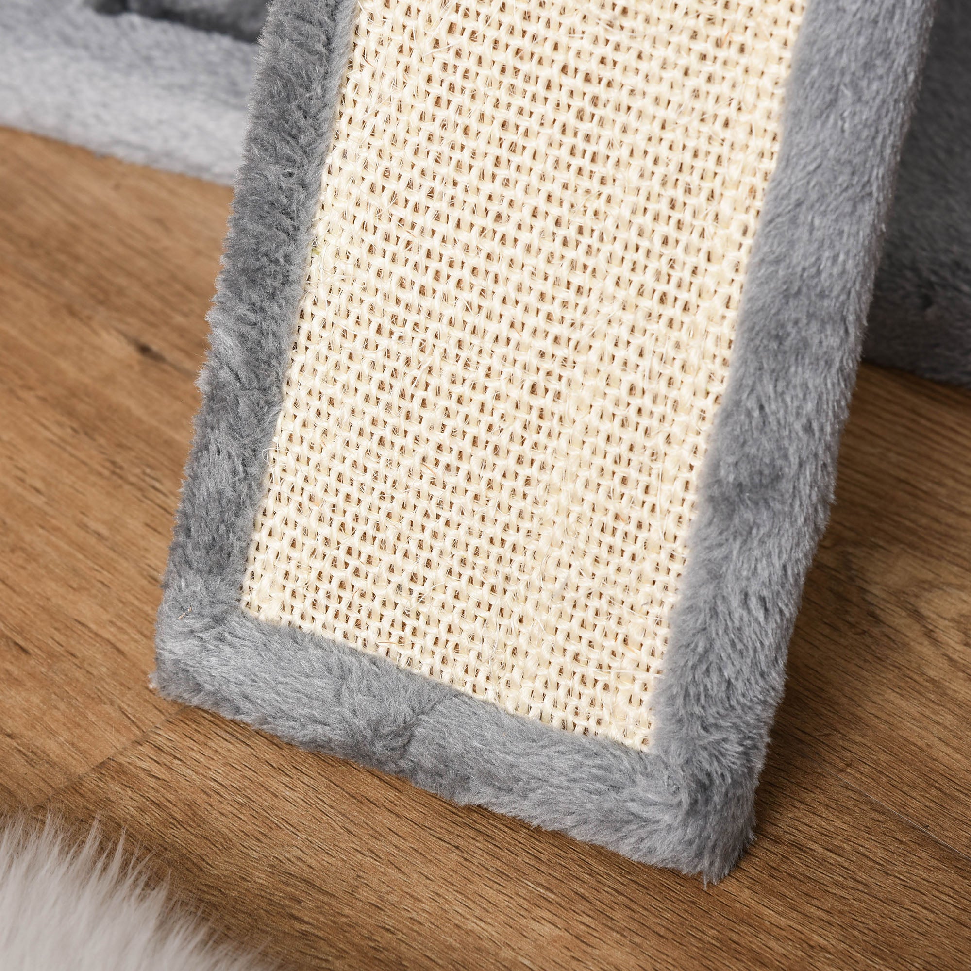 PawHut Cat Tree Tower for Indoor Cats, 111cm Kitten Activity Centre with Scratching Post Pad Hammock Condo Bed Ball Toy, Grey - North Peak Garden Furniture