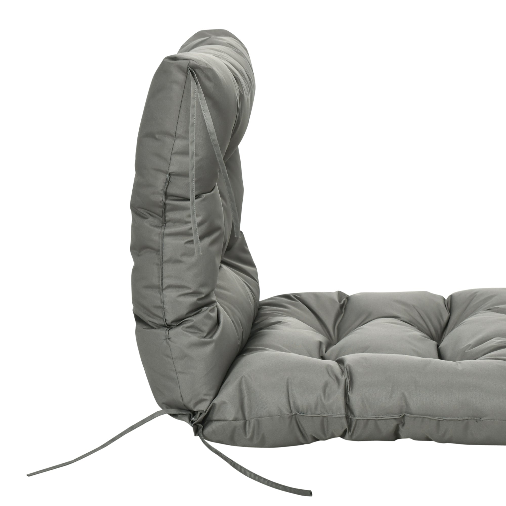 Outsunny Garden Back Chair Cushion, Comfortable Patio Seat Cushion Pad with Backrest for Outdoor & Indoor Use, Light Grey - North Peak Garden Furniture