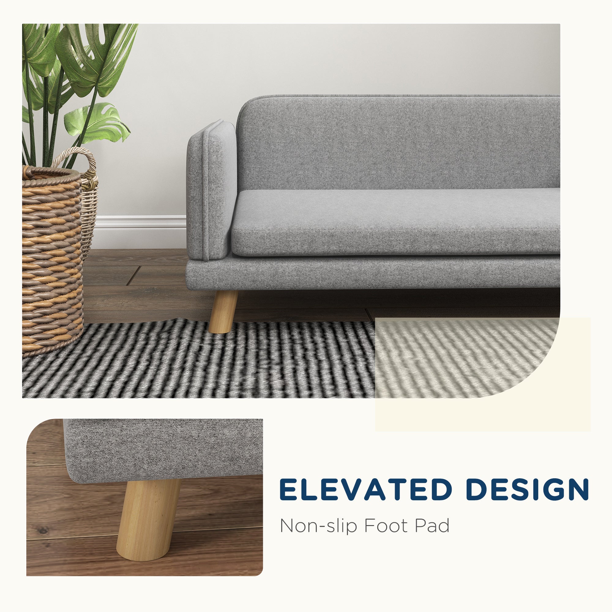 PawHut Pet Sofa for Medium Dogs, with Water-Resistant Fabric, Four Legs - Grey - North Peak Garden Furniture