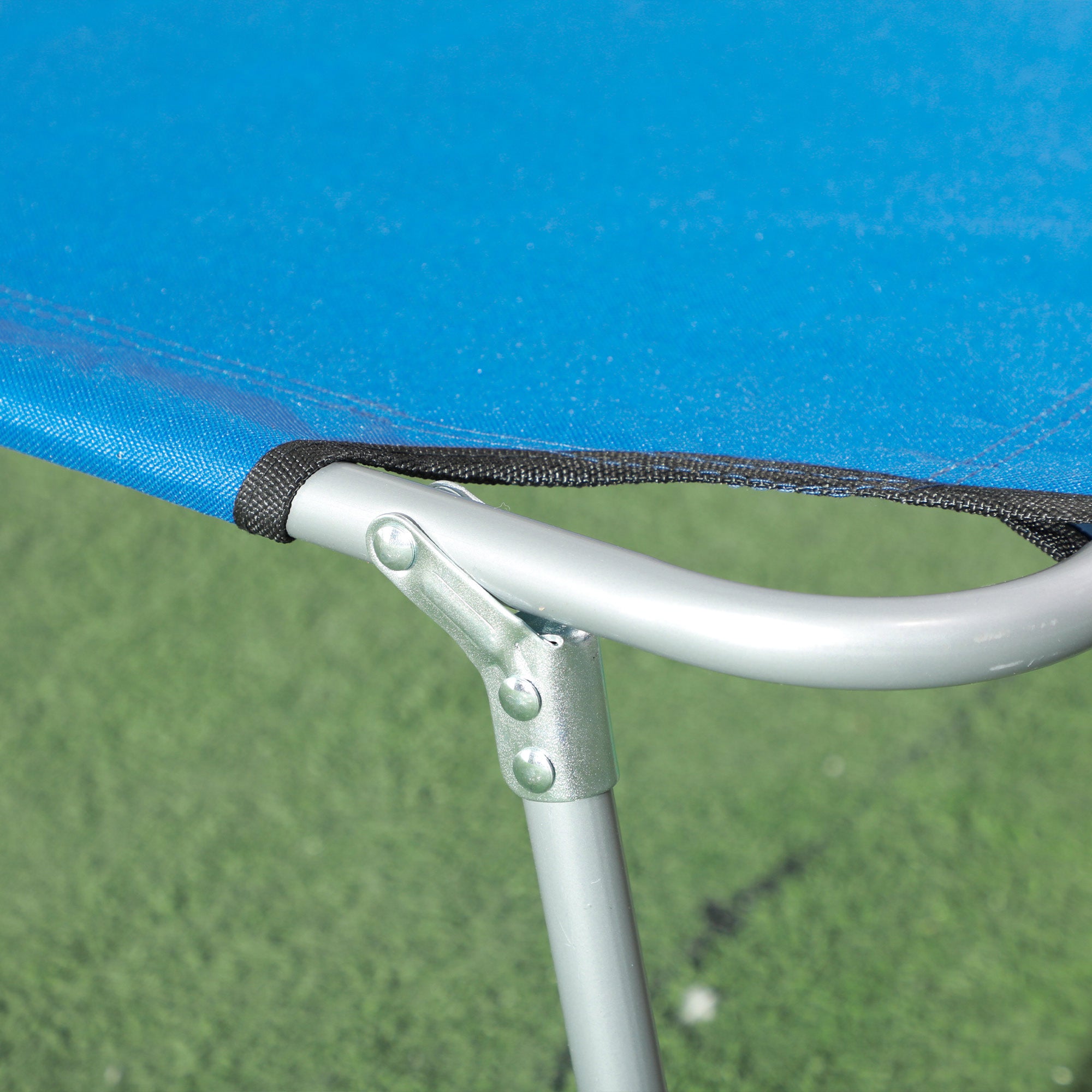 Outsunny Sun Lounger, with Adjustable Face Canopy - Bright Blue - North Peak Garden Furniture