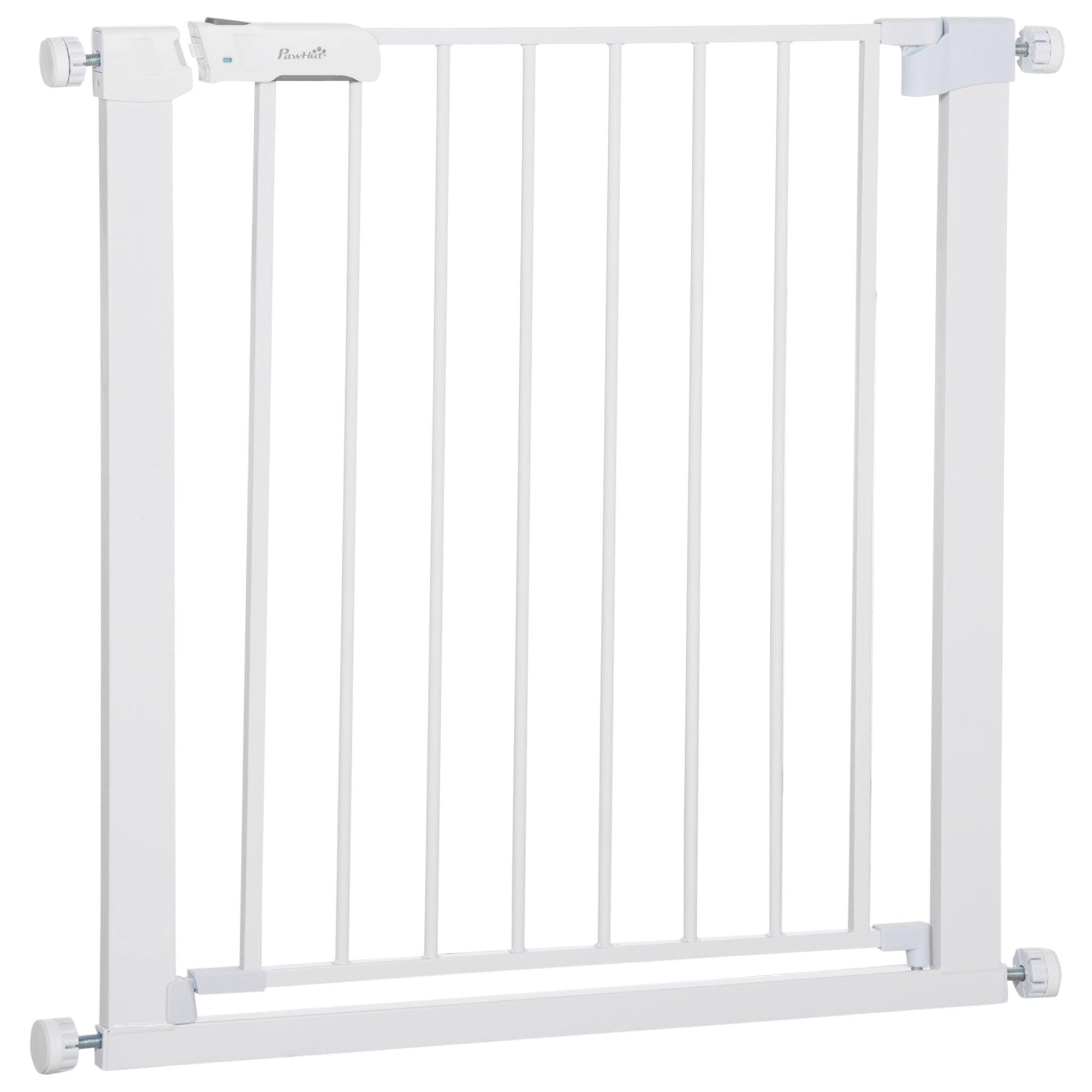 PawHut Adjustable Pet Safety Gate Dog Barrier Home Fence Room Divider Stair Guard Mounting White (76 H x 75-82W cm) - North Peak Garden Furniture