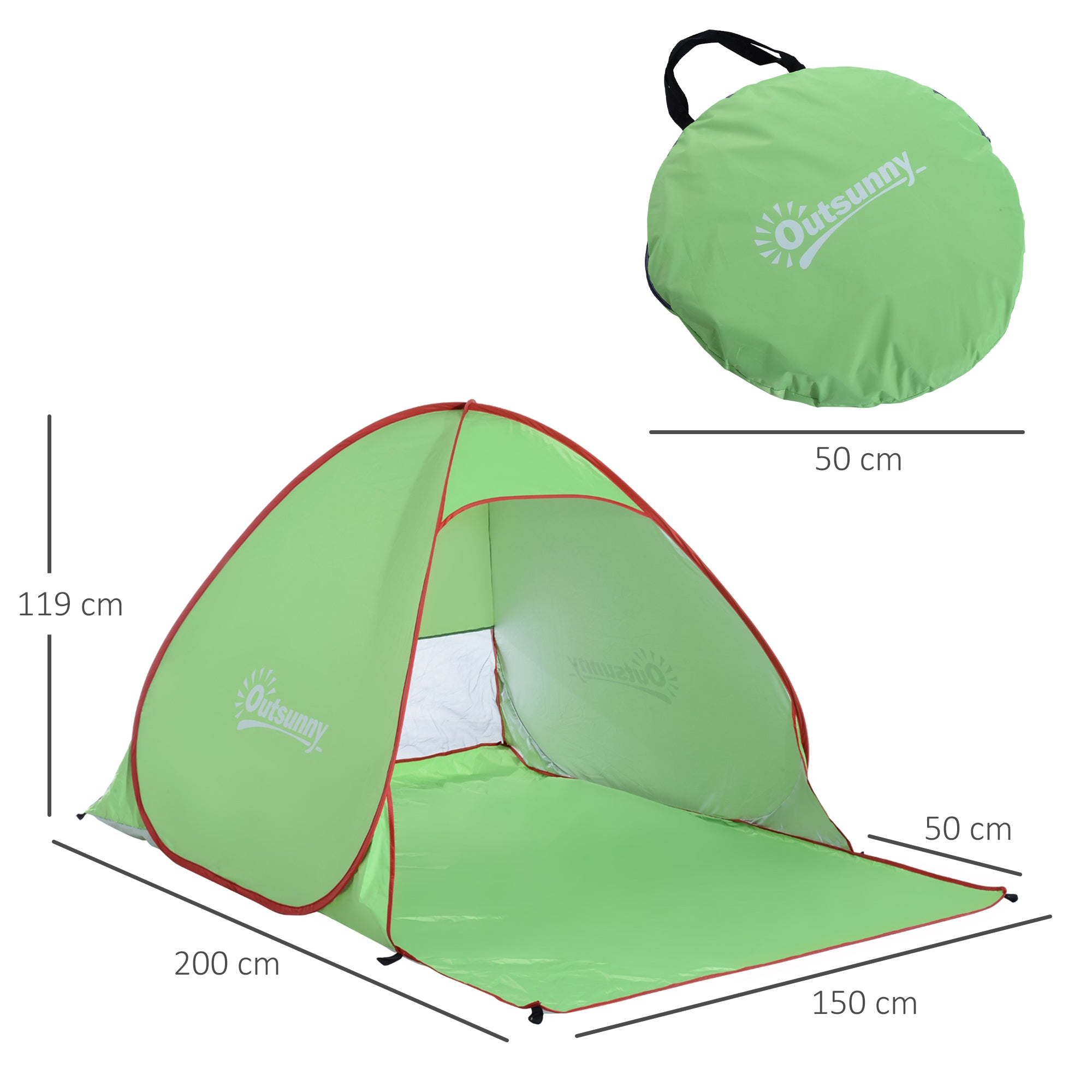 Outsunny Pop Up Tent Beach Fishing Camping UV Protection Patio Sun Shade Shelter - North Peak Garden Furniture