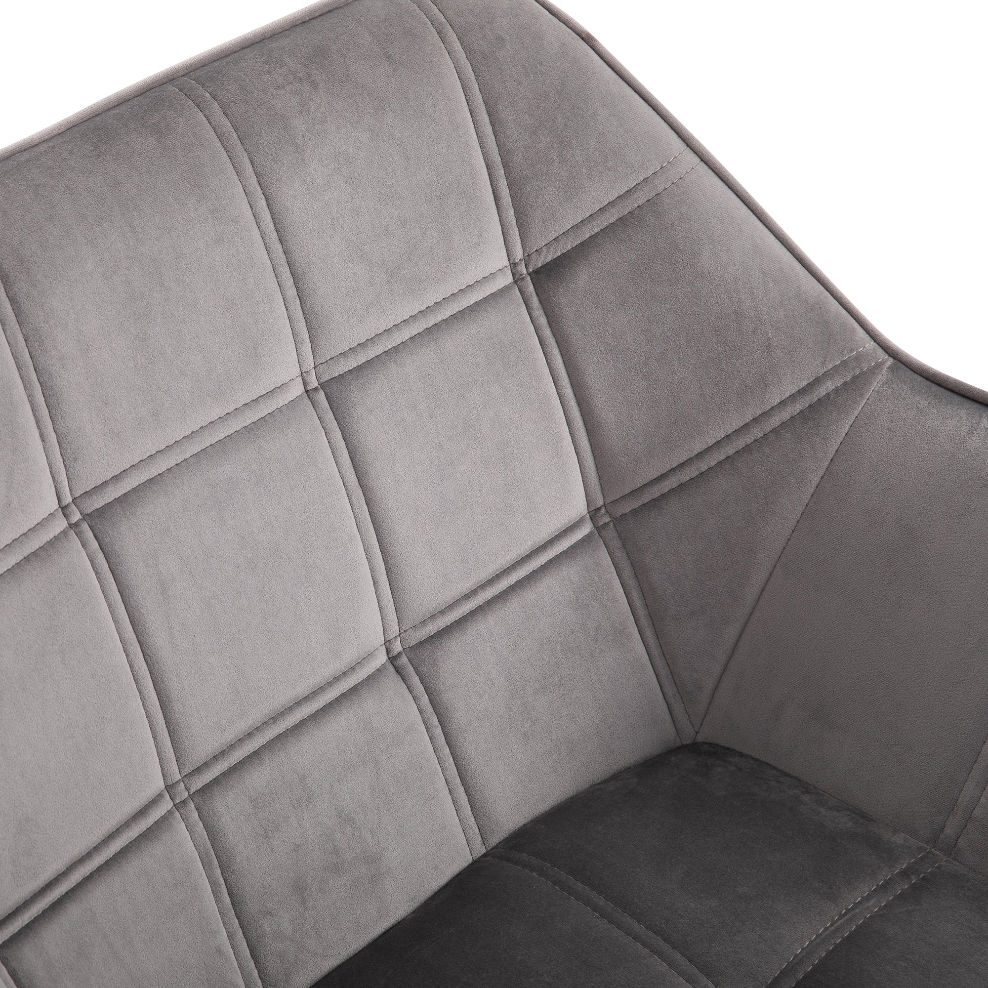 HOMCOM Armchair Accent Chair, Vanity Chair with Wide Arms, Slanted Back, Padding, Metal Frame, Wooden Legs, Home Bedroom Furniture Seating, Set of 2, Grey - North Peak Garden Furniture