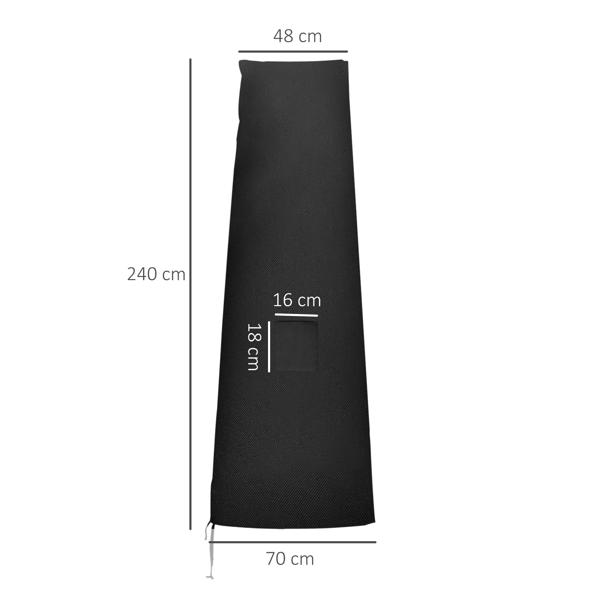 Outsunny Garden Parasol Cover Waterproof Outdoor Cantilever Banana Umbrella Protector 300D Oxford Fabric 200 x 50/80 cm - North Peak Garden Furniture