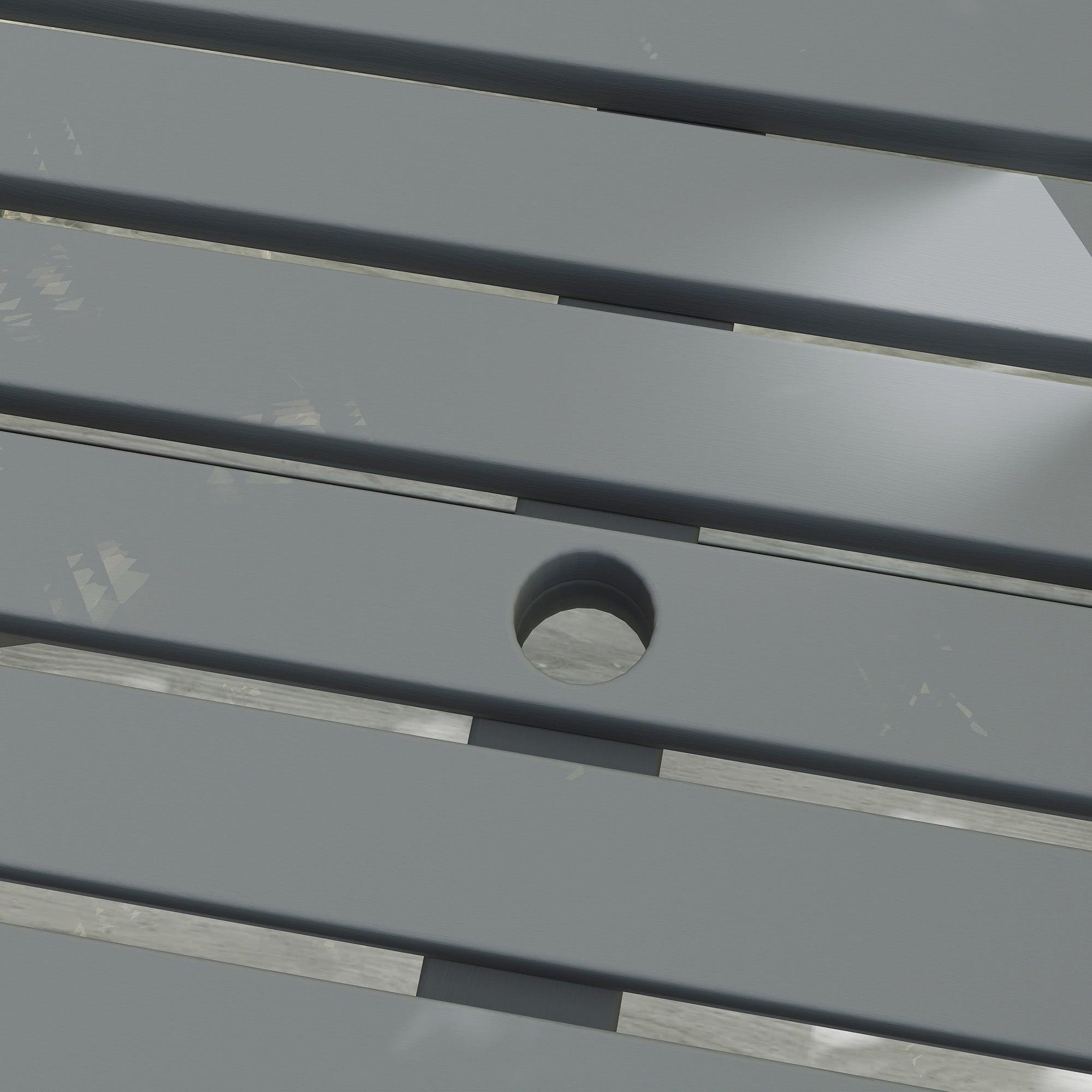 Outsunny 6 Seater Wooden Picnic Table Bench for Outdoor Garden or Patio with Parasol Cutout 150 cm Grey