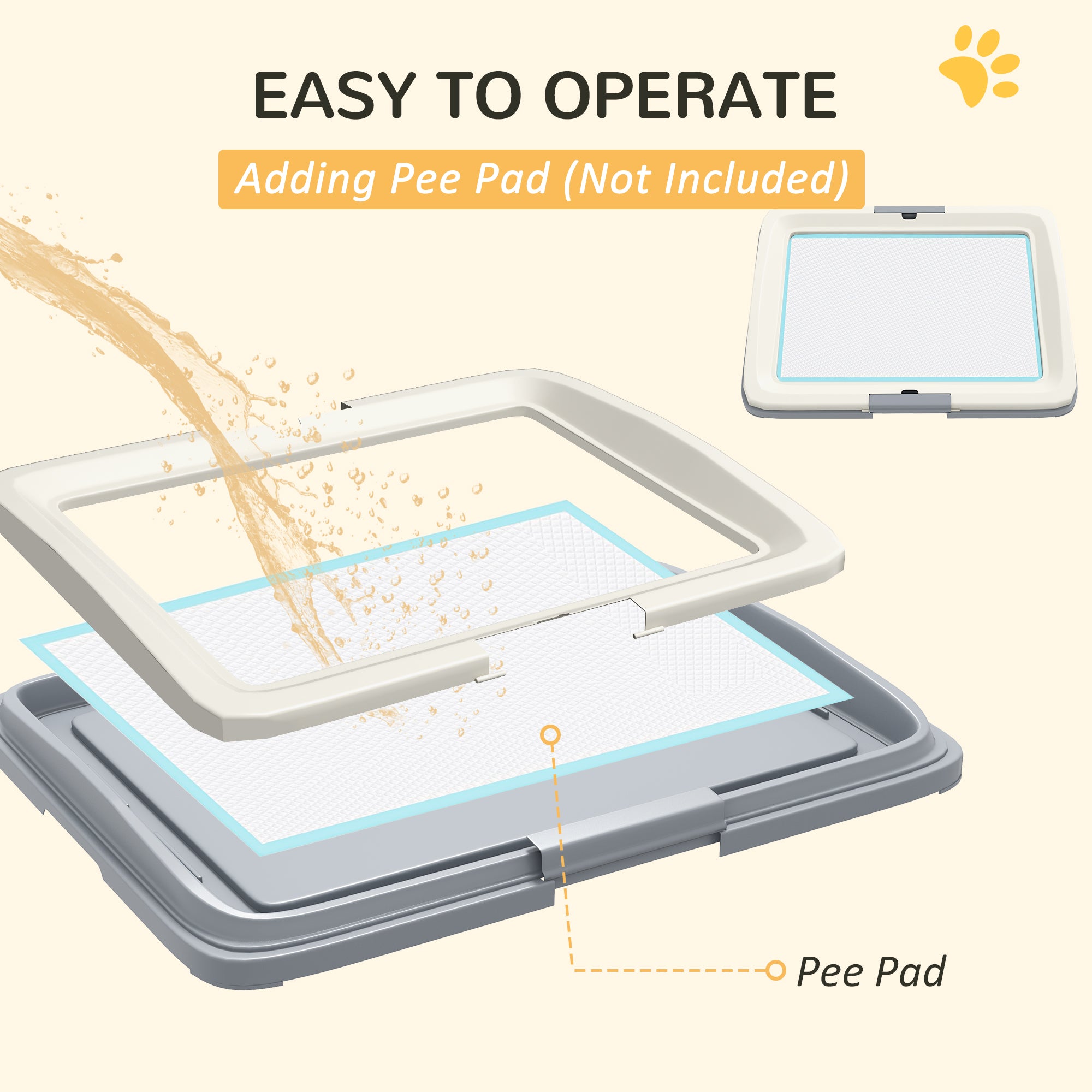 PawHut Dog Toilet Tray for Training Dogs, Dog Litter Tray for Indoor, Outdoor, 63 x 49 x 6cm - North Peak Garden Furniture