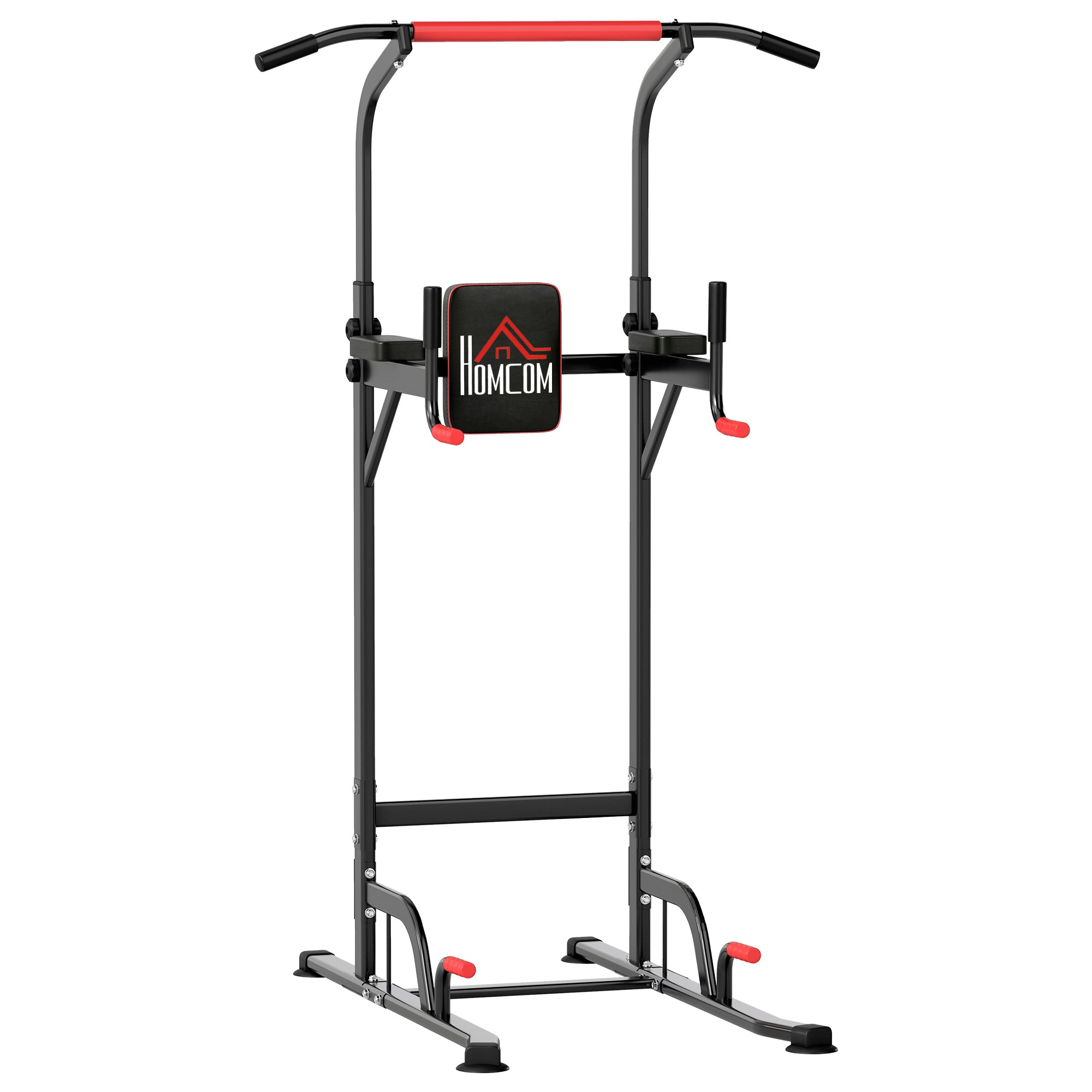 HOMCOM Power Tower Station with Dip Stand, Pull Up Bar Home Office Gym Training Workout Equipment - North Peak Garden Furniture