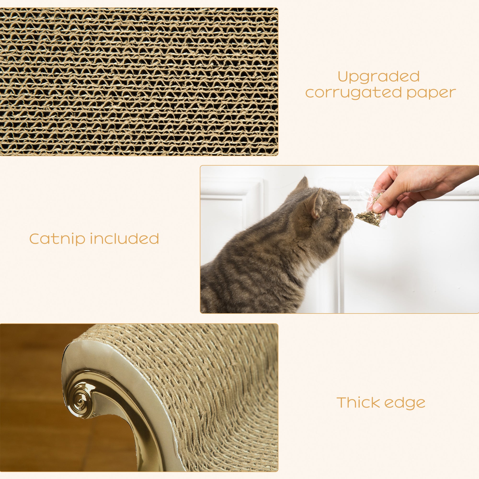 PawHut Cat Furniture, with Scratching Pad & Catnip - Brown - North Peak Garden Furniture