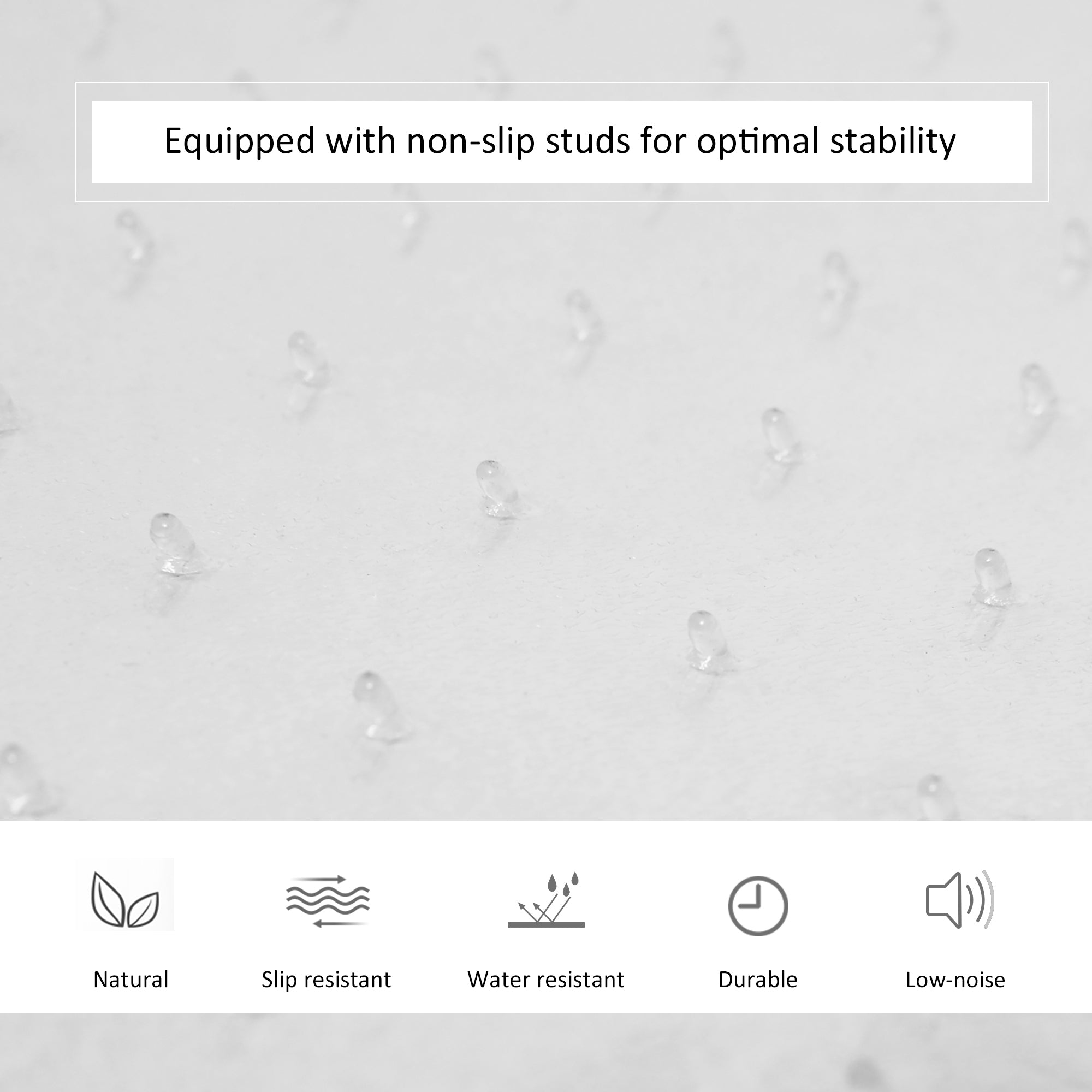 HOMCOM Office Carpet Protector Chair Mat Clear Spike Non Slip Studs Frosted Lipped - North Peak Garden Furniture
