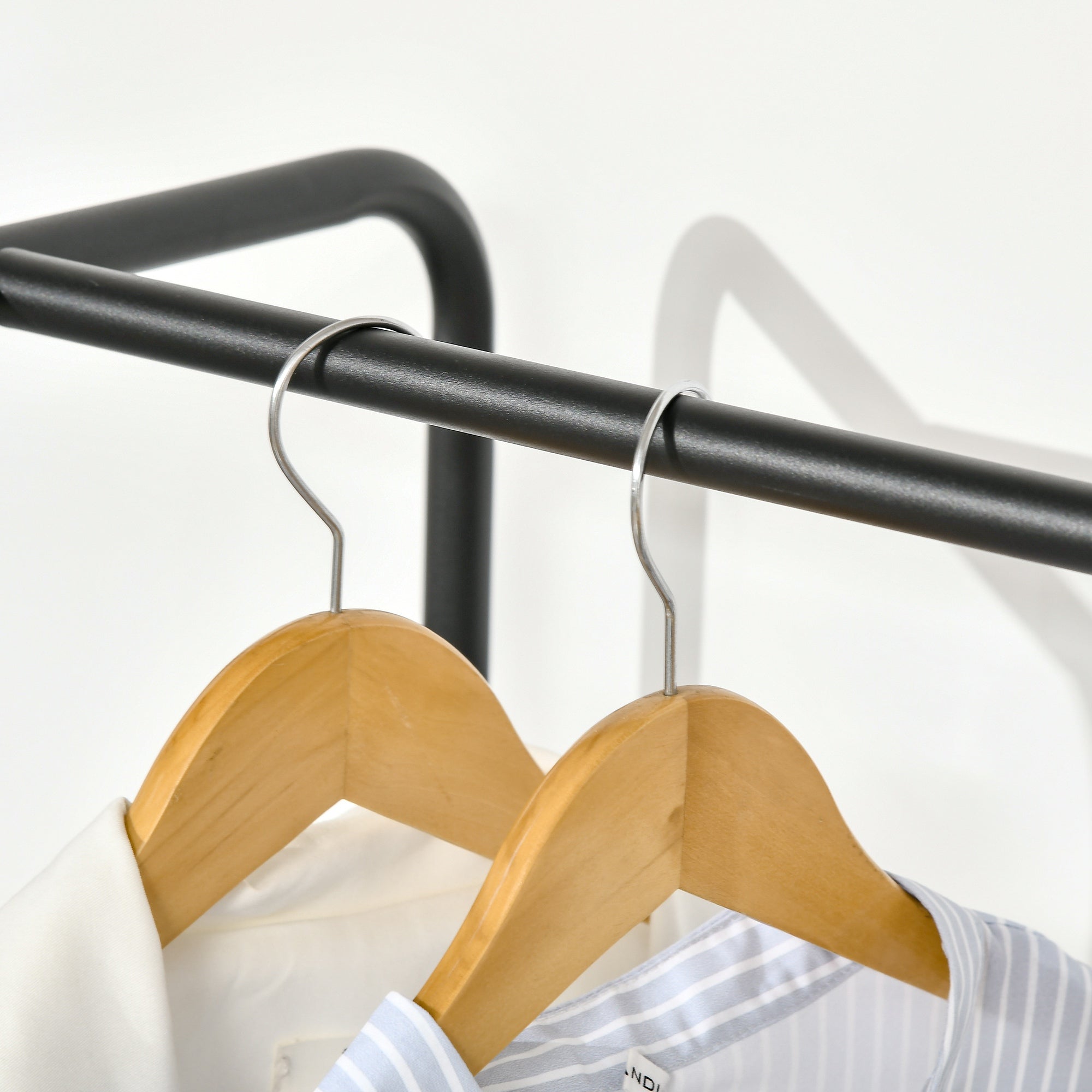 HOMCOM Industrial Hanging Clothes Rail, Clothes Rack with 6 Fabric Drawers, Open Wardrobe Organiser for Hallway, Bedroom and Closet, Rustic Brown - North Peak Garden Furniture