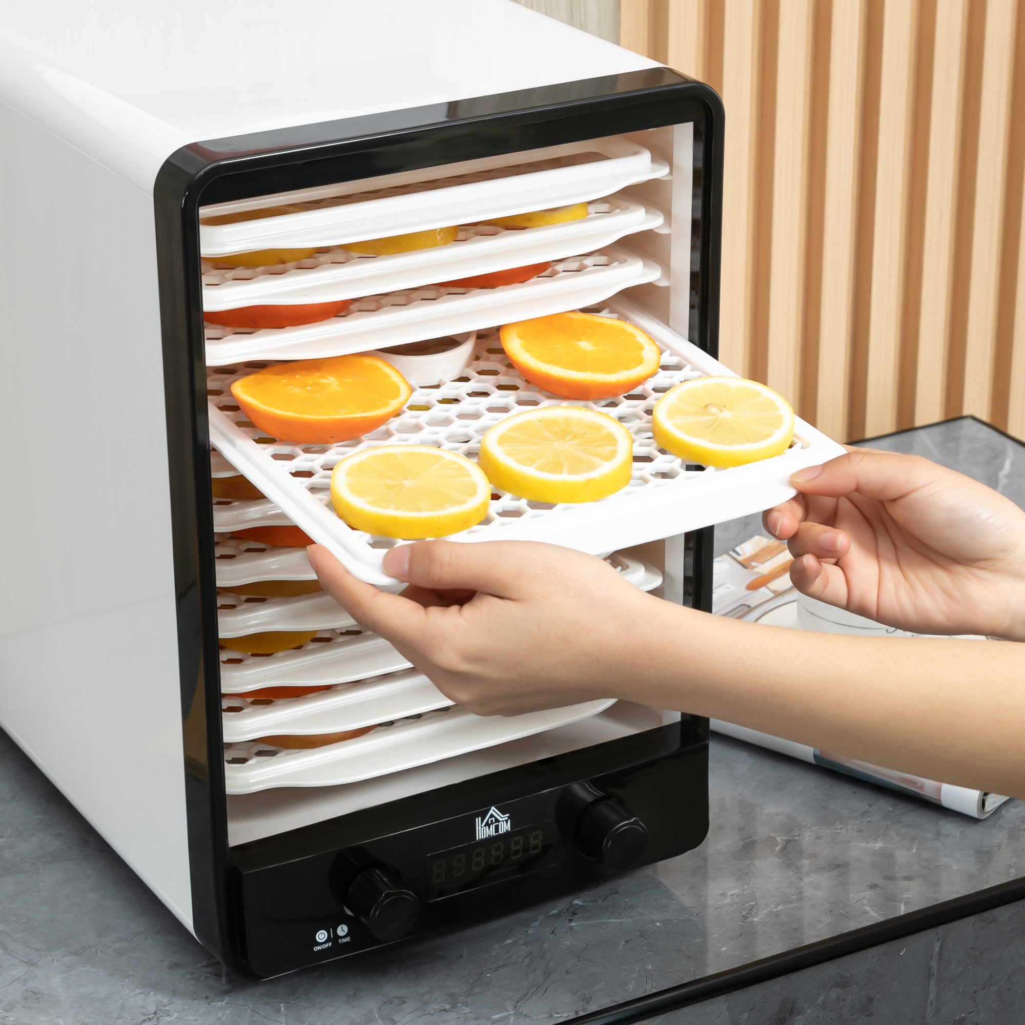 HOMCOM 11-Tray Food Dehydrator, 40-70℃ Temperature and Timer - North Peak Garden Furniture