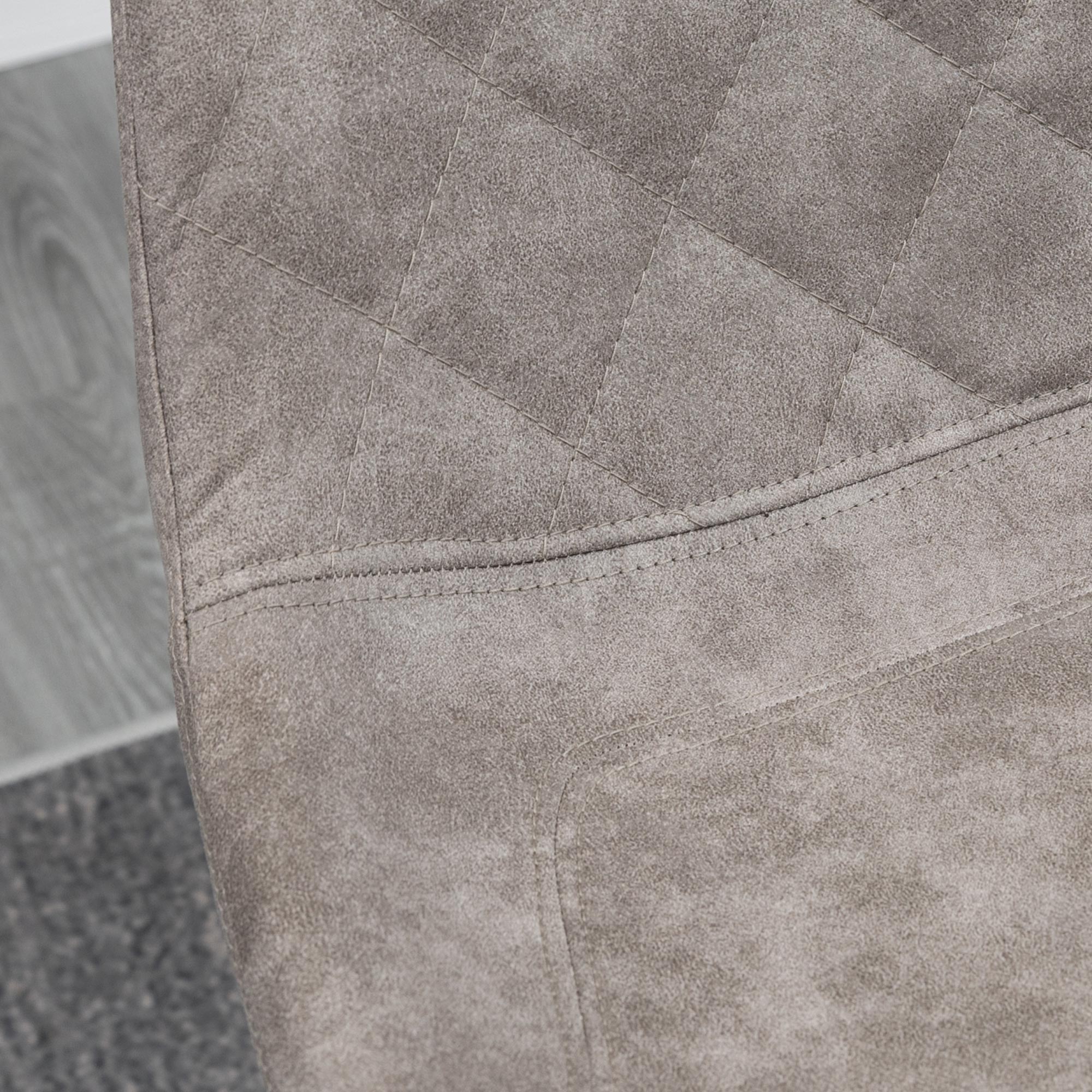 HOMCOM Set Of 2 Bar Stools Vintage Microfiber Cloth Tub Seats Padded Comfortable Steel Frame Footrest Quilted Home Bar Cafe Kitchen Chair Stylish Grey - North Peak Garden Furniture