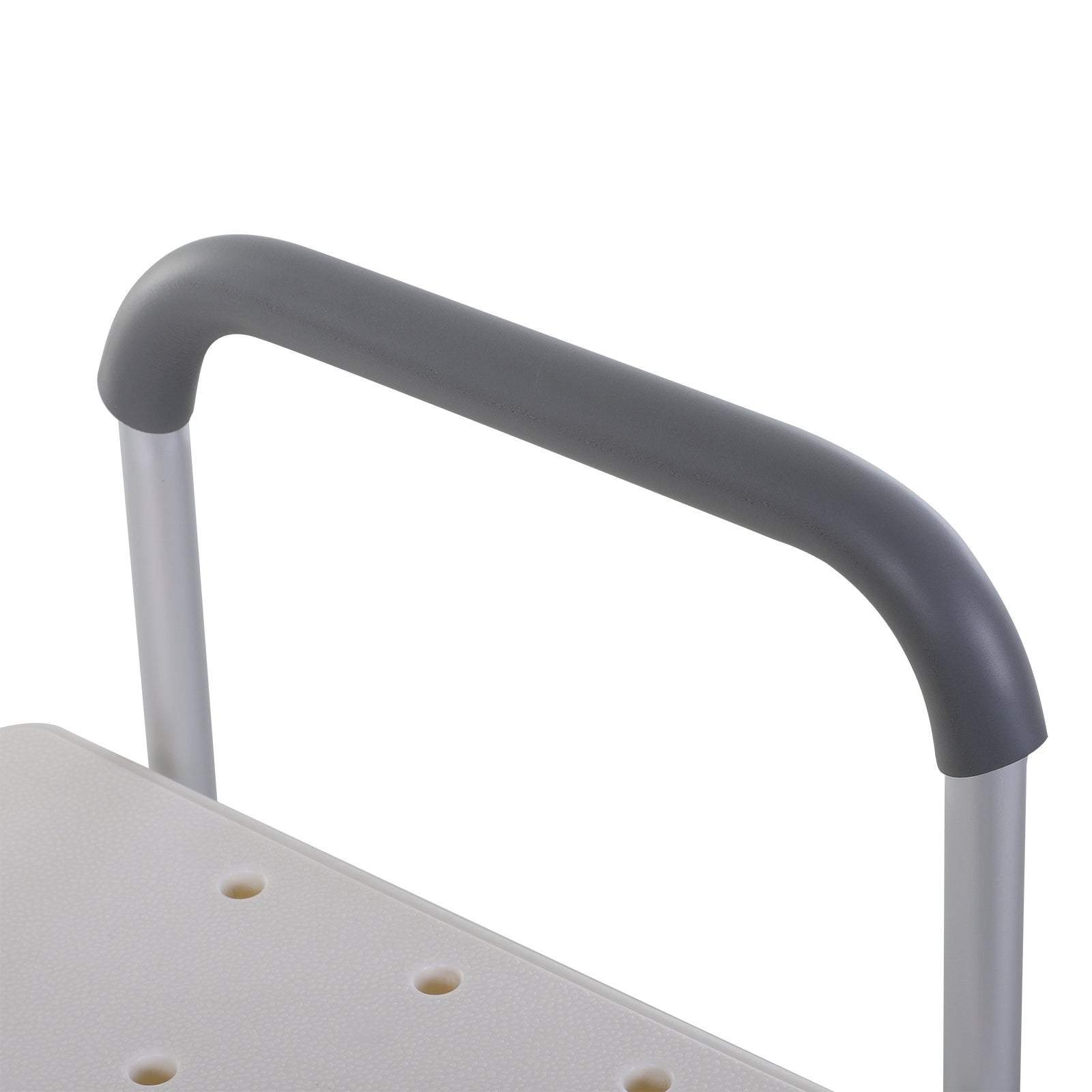 HOMCOM Height Adjustable Shower Chair, Non Slip Bath Transfer Bench for Elderly, Disabled with Armrest and Backrest, 300 lbs Capacity, White - North Peak Garden Furniture