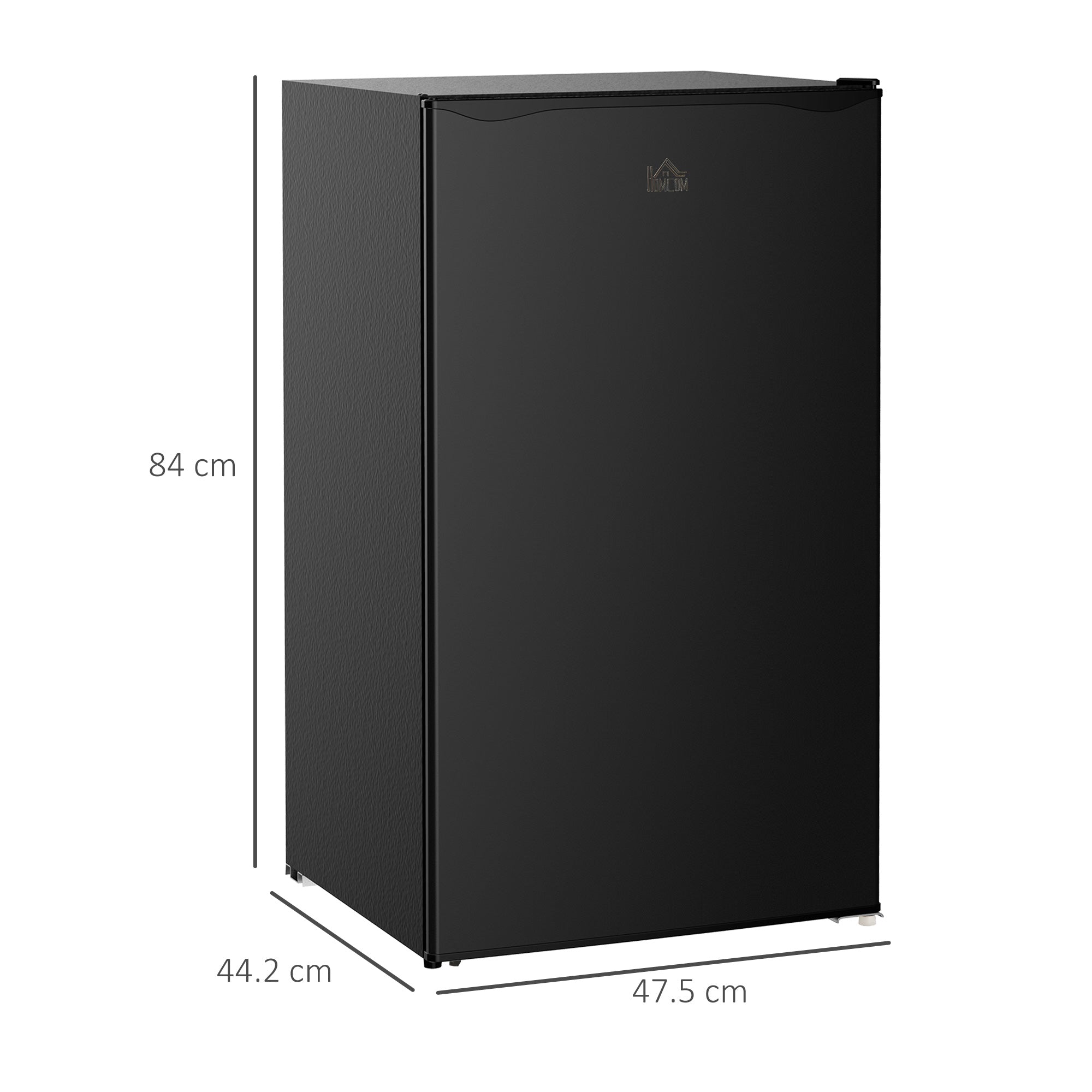 HOMCOM 91 Litre Freestanding Under Counter Fridge Freezer with Chiller Box, Reversible Door, Adjustable Thermostat, 47.5cm Wide, Noise Level: Decibels 40, Black