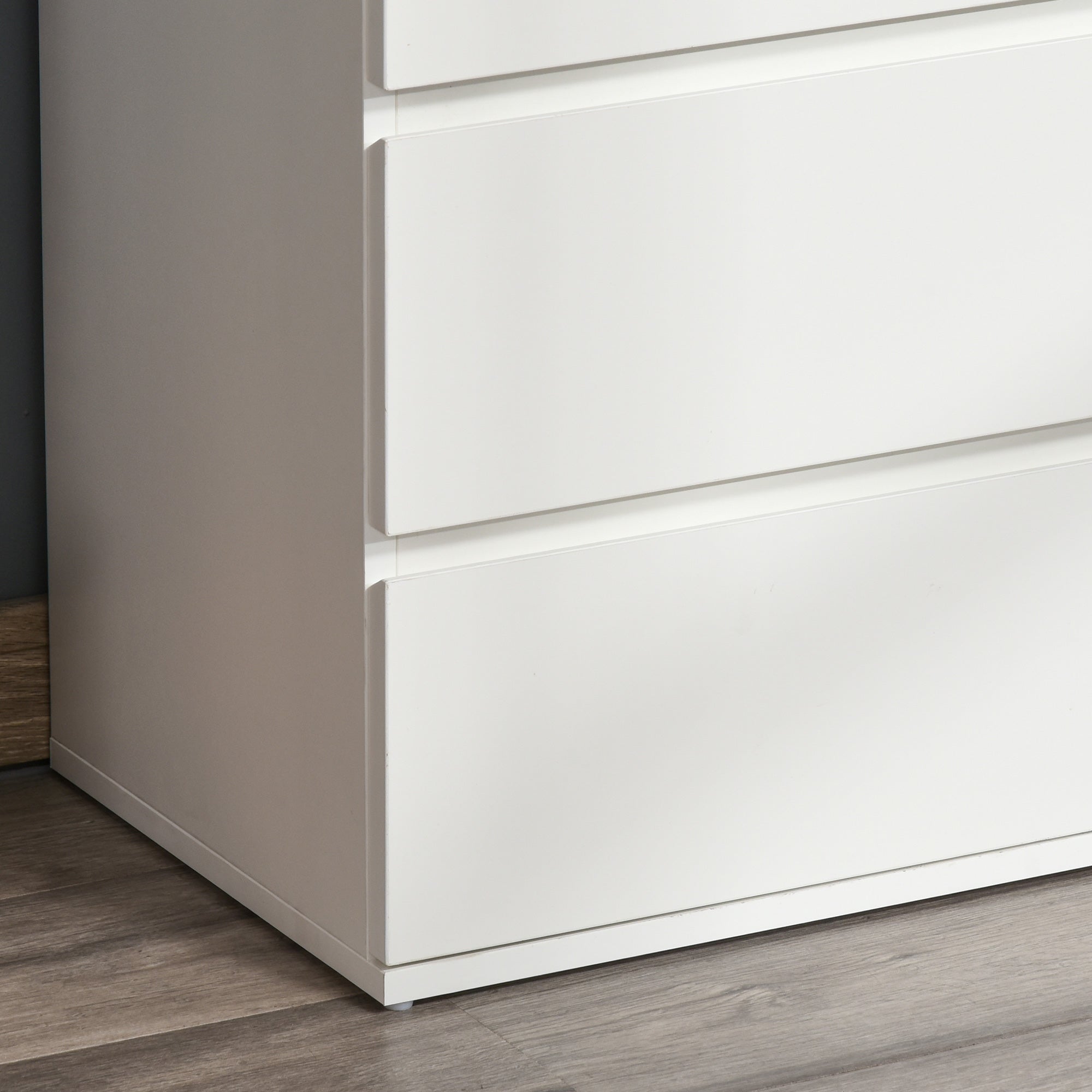 HOMCOM Chest of Drawers: 4-Drawer Storage Cabinet, White Tower Cupboard for Bedroom & Living Room