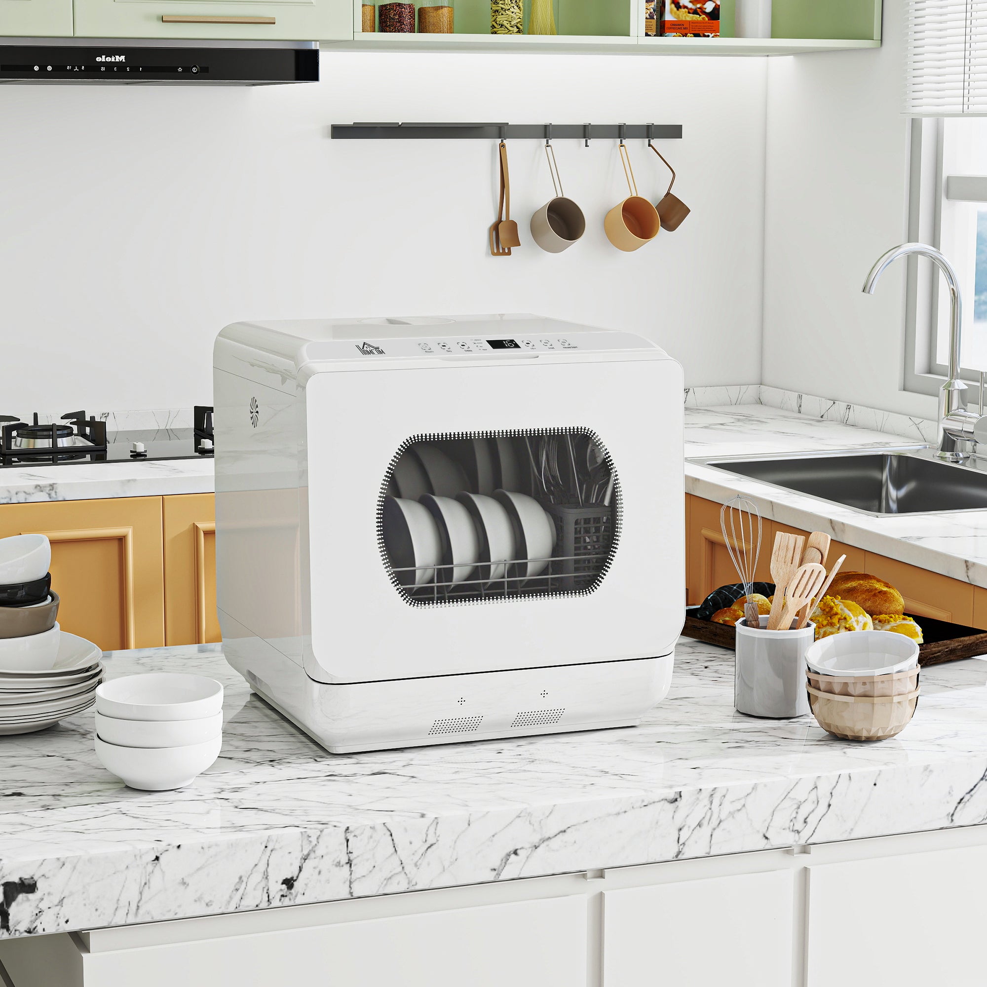 HOMCOM Multi-Program 6L Tabletop Dishwasher