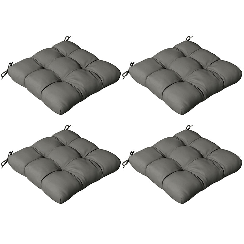 Outsunny 4-Piece Seat Cushion Pillows Replacement, Patio Chair Cushions Set with Ties for Indoor Outdoor, Charcoal Grey