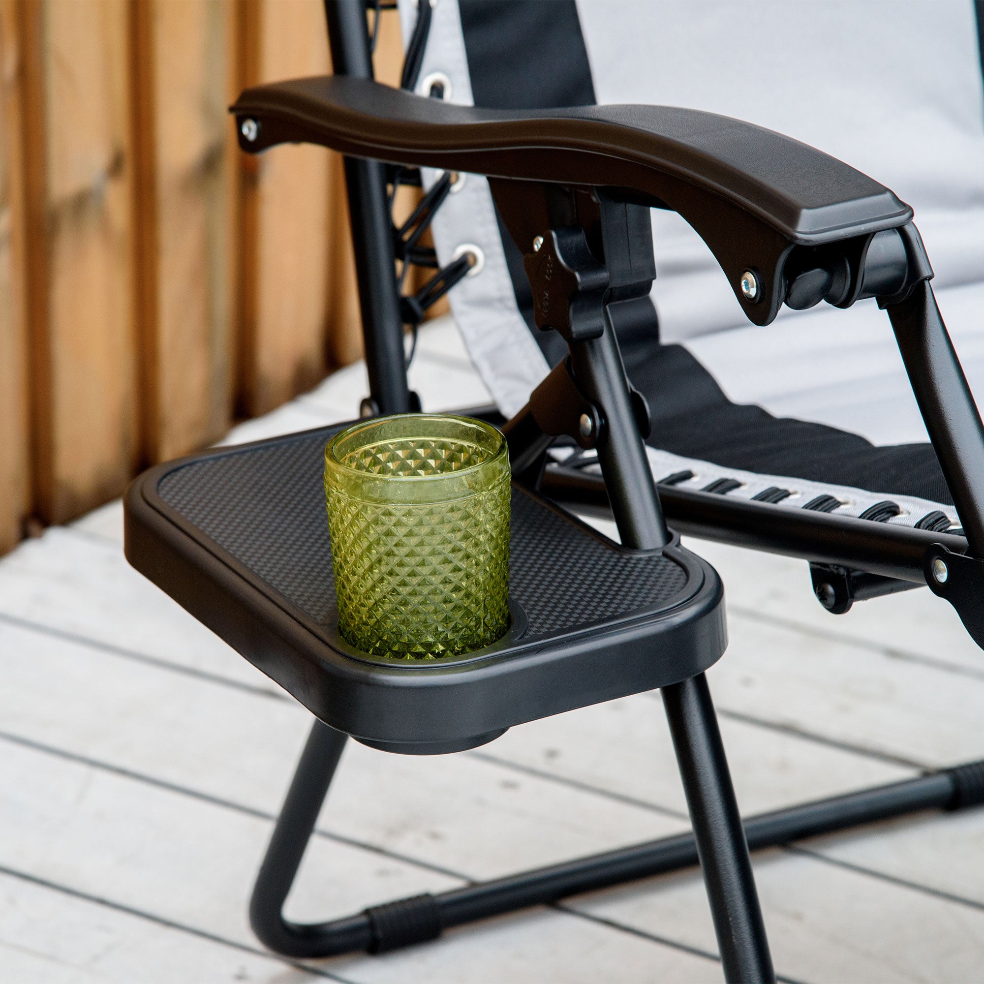 Outsunny Zero Gravity Lounger Chair, Folding Reclining Patio Chair with Shade Cover, Cup Holder, Soft Cushion and Headrest for Poolside, Camping, Grey