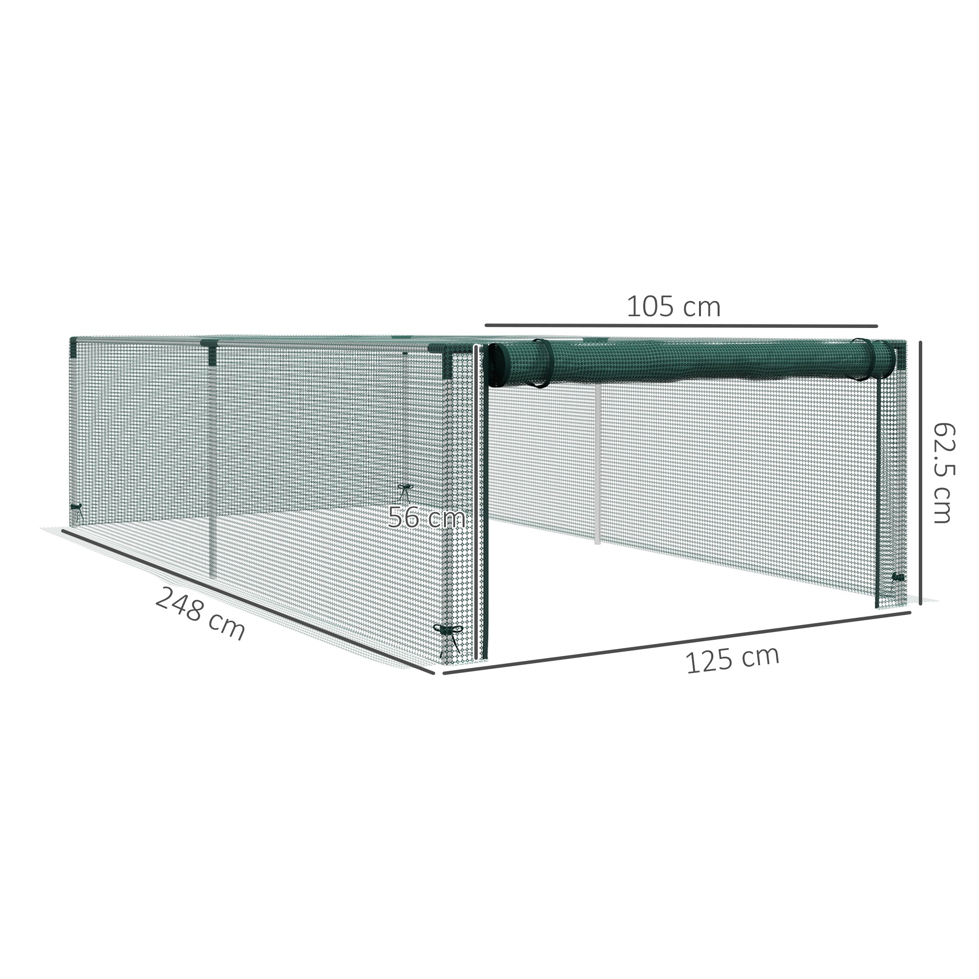 Outsunny 8' x 4' Plant Protection Cage, with Door, Green - North Peak Garden Furniture