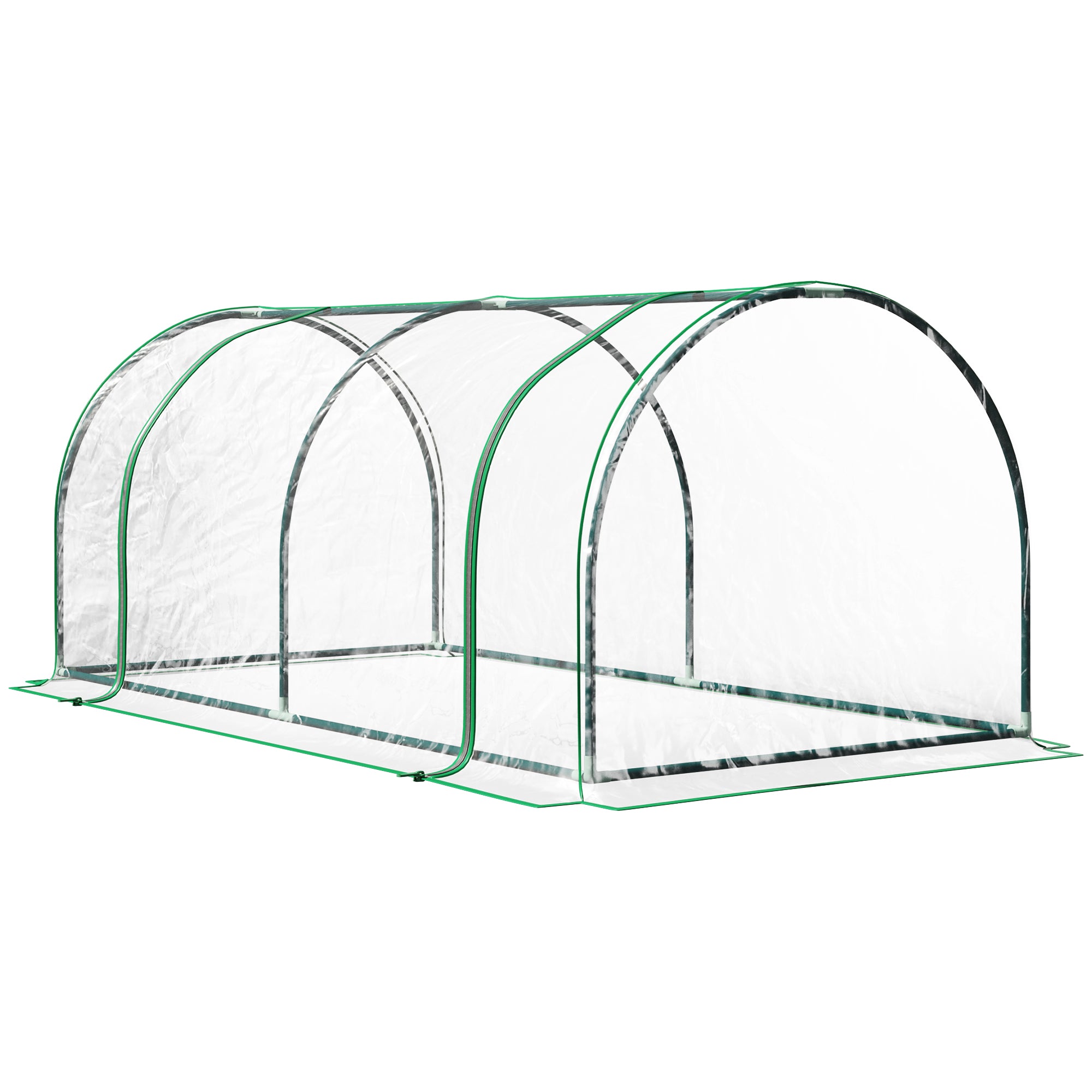 Outsunny Transparent Grow House: Steel-Framed Tunnel Greenhouse with PE Cover, 200 x 100 x 80 cm |