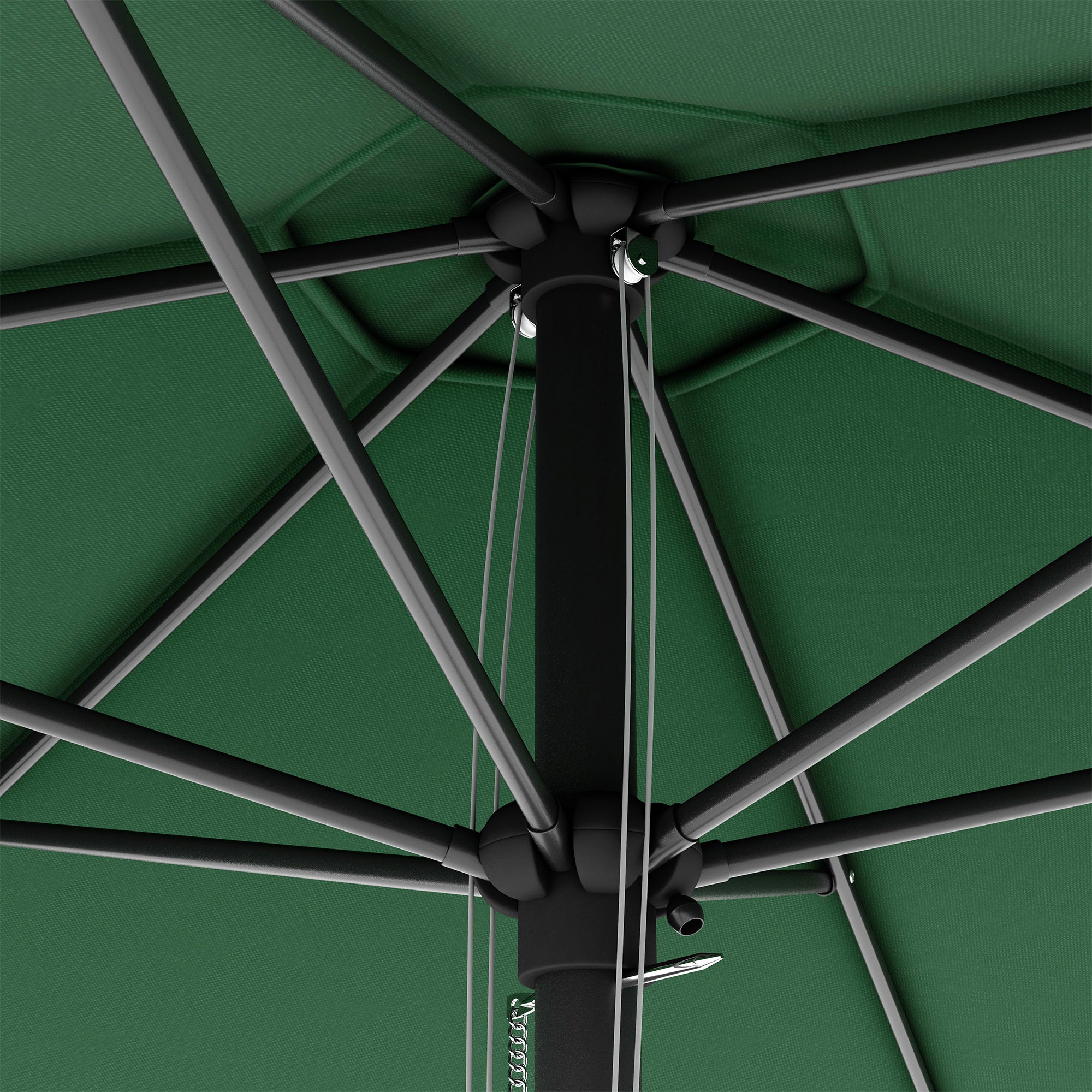 Outsunny 2.8m Garden Parasol Umbrella, Round Outdoor Market Table Umbrella Sun Shade Canopy, Green - North Peak Garden Furniture
