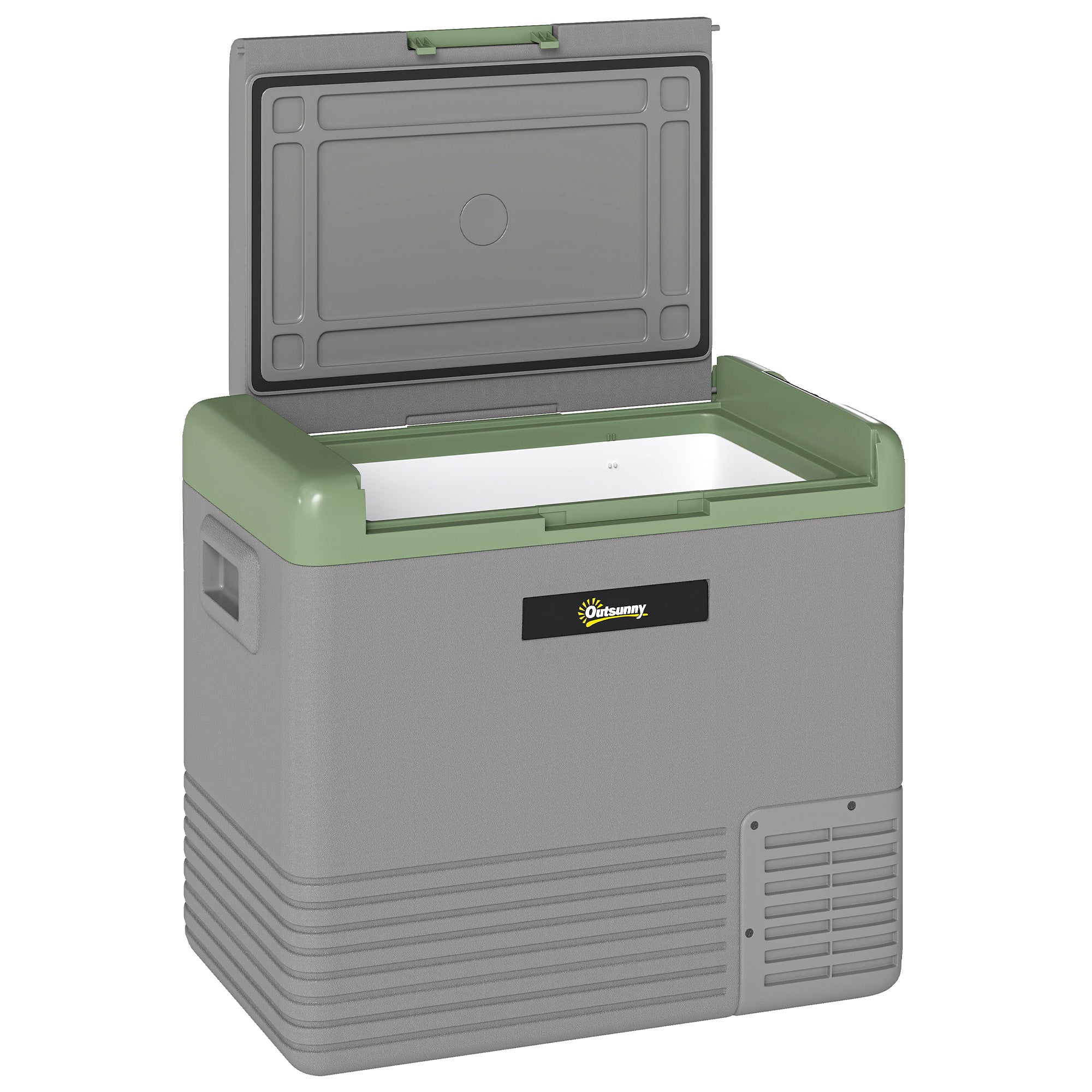 Outsunny 50L Portable Car Refrigerator - Light Green and Grey - North Peak Garden Furniture