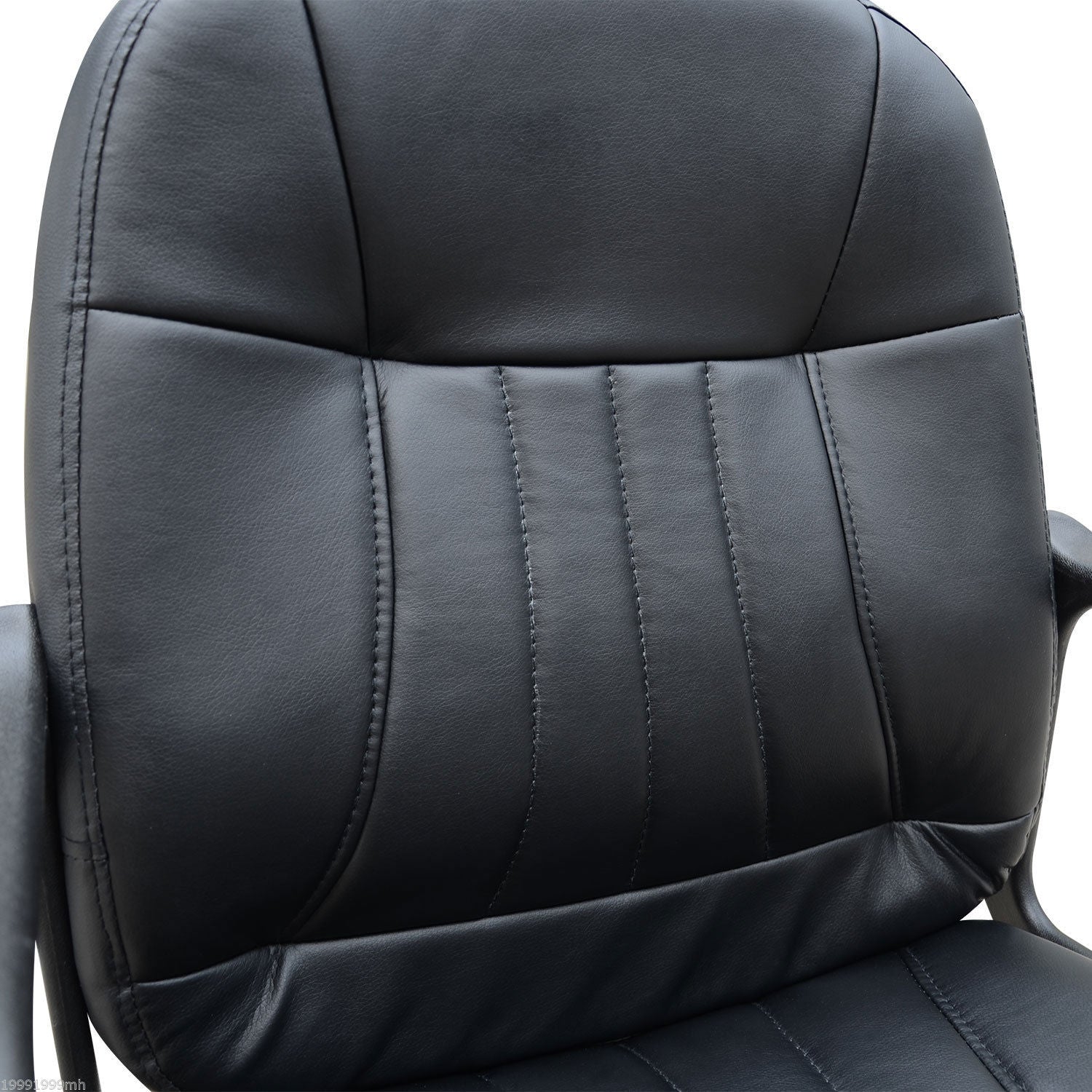 HOMCOM Swivel Executive Office Chair PU Leather Computer Desk Chair Office Furniture Gaming Seater - Black - North Peak Garden Furniture