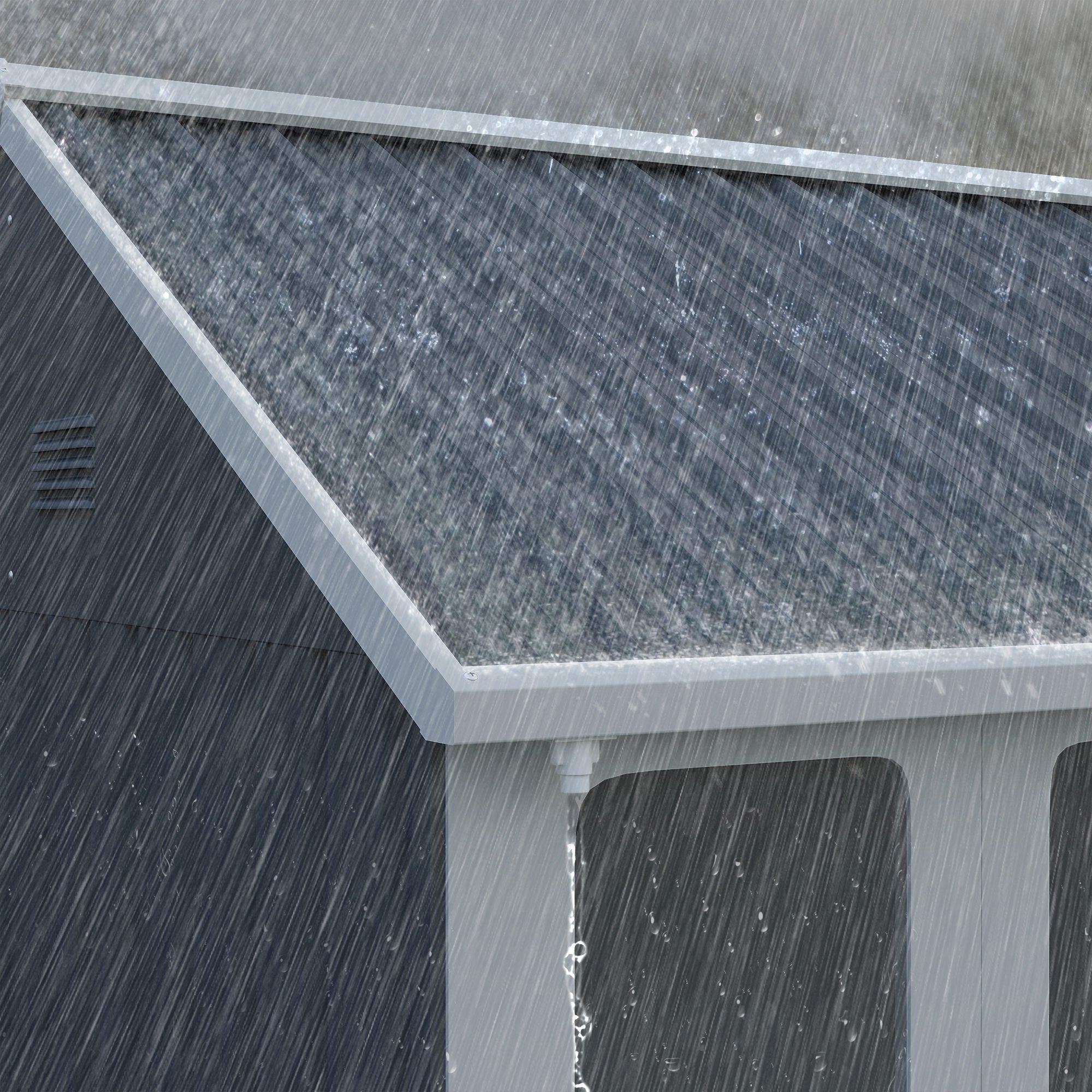 Outsunny 7 x 6ft Galvanised Garden Shed, with Latch - Dark Grey