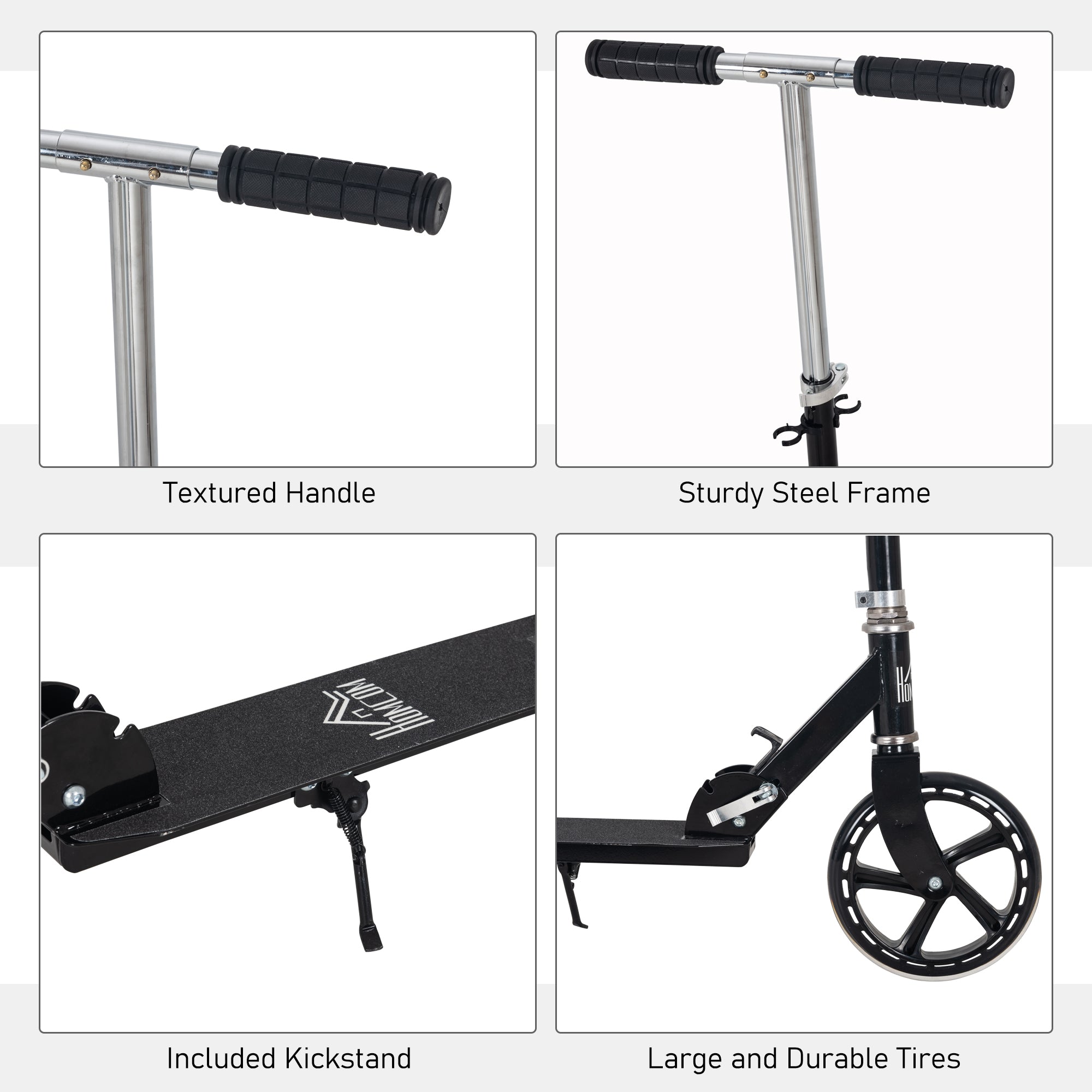 HOMCOM Kids Scooter Teenager Kick Scooter Foldable 4 Levels Adjustable Height with Rear Fender Brake for 7-14 Years - North Peak Garden Furniture