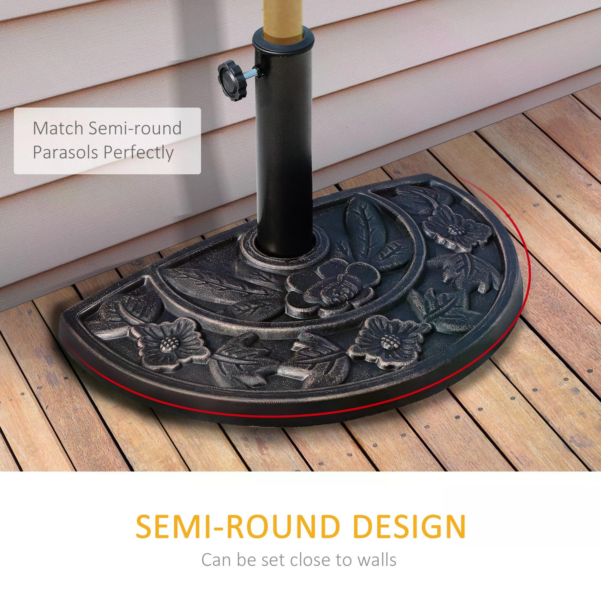 Outsunny Elegant Parasol Base: Heavy-Duty, Weather-Resistant Resin, Stylish Bronze Design