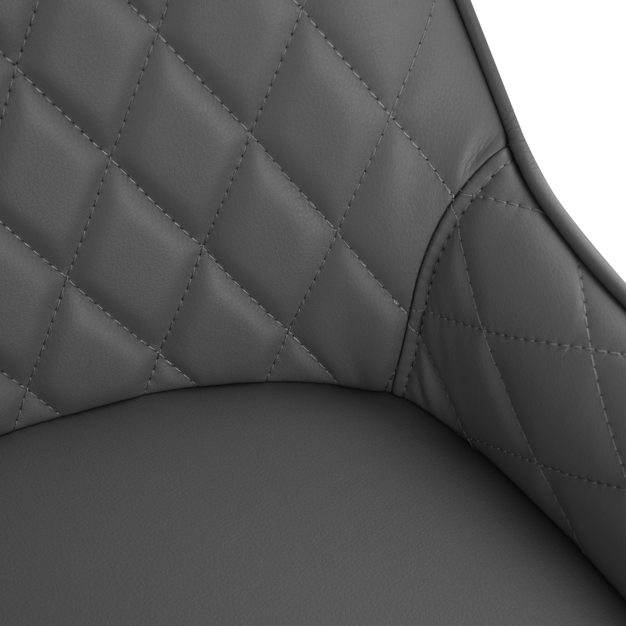 HOMCOM Set Of 2 Quilted PU Leather Dining Chairs with Metal Frame 4 Legs Foot Caps Home Seating Modern Stylish Executive Grey - North Peak Garden Furniture