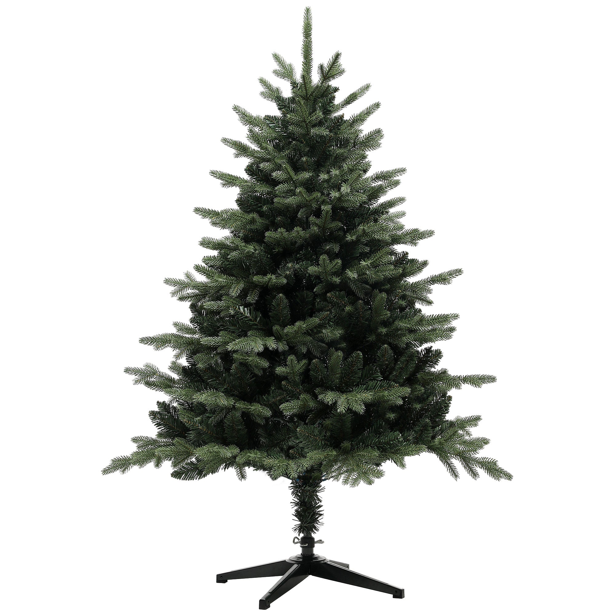 HOMCOM 5ft Artificial Spurce Christmas Tree with 1121 Branch Tips and Foldable Steel Base, Realistic Hinged Xmas Tree, Holiday Décor for Home Office, Green