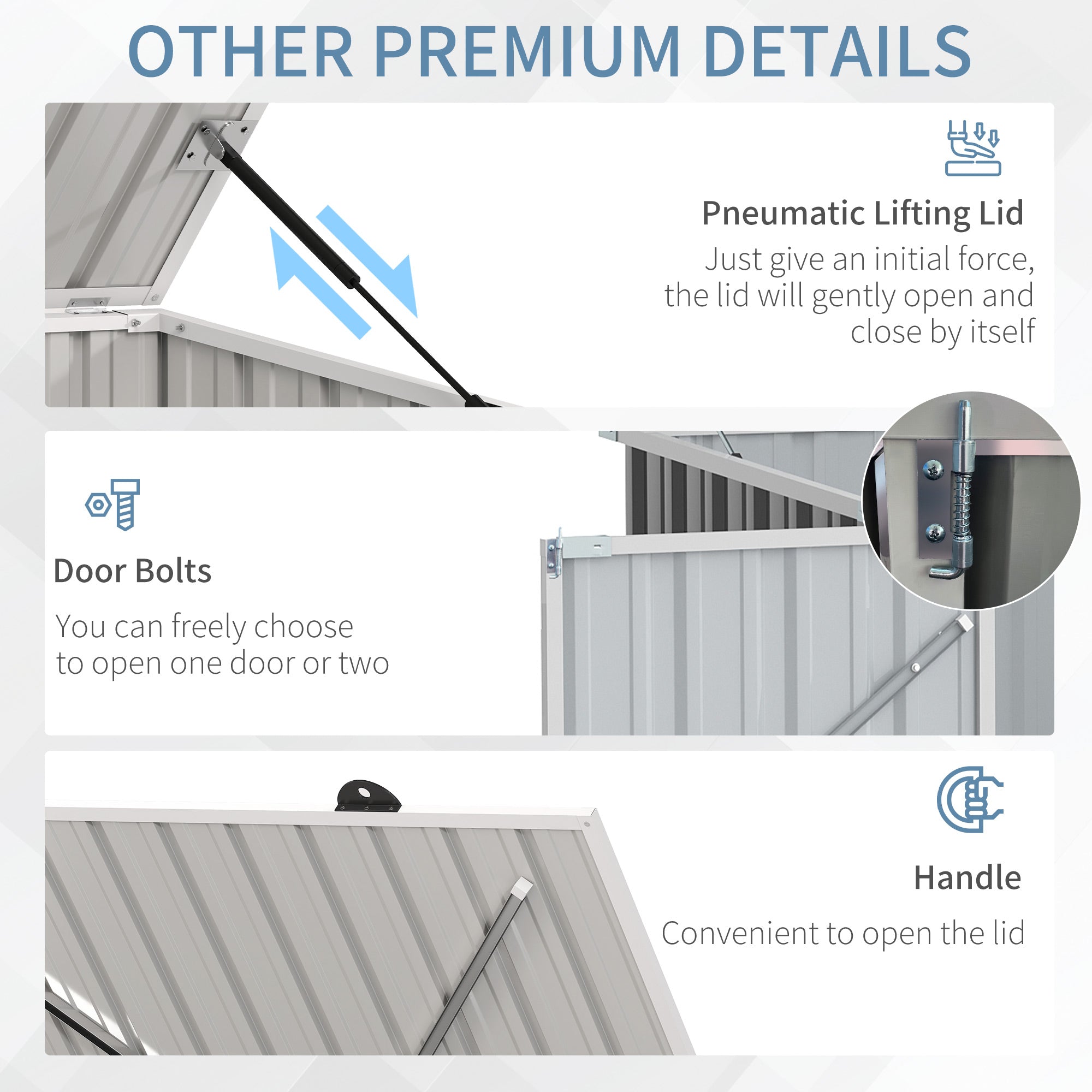 Outsunny 5ft x 3ft Garden 2-Bin Steel Storage Shed, Double Rubbish Storage Shed, Hide Dustbin w/ Locking Doors and Openable Lid - North Peak Garden Furniture