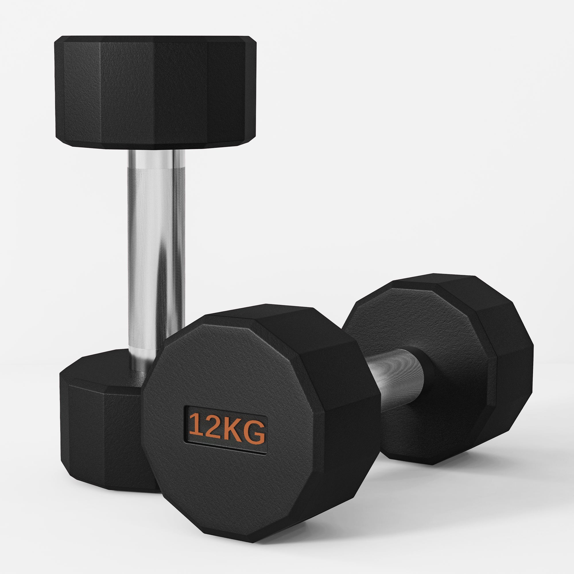 SPORTNOW 2 x 12kg Dumbbells Weights Set with 12-Sided Shape and Non-Slip Grip for Men Women Home Gym Workout - North Peak Garden Furniture