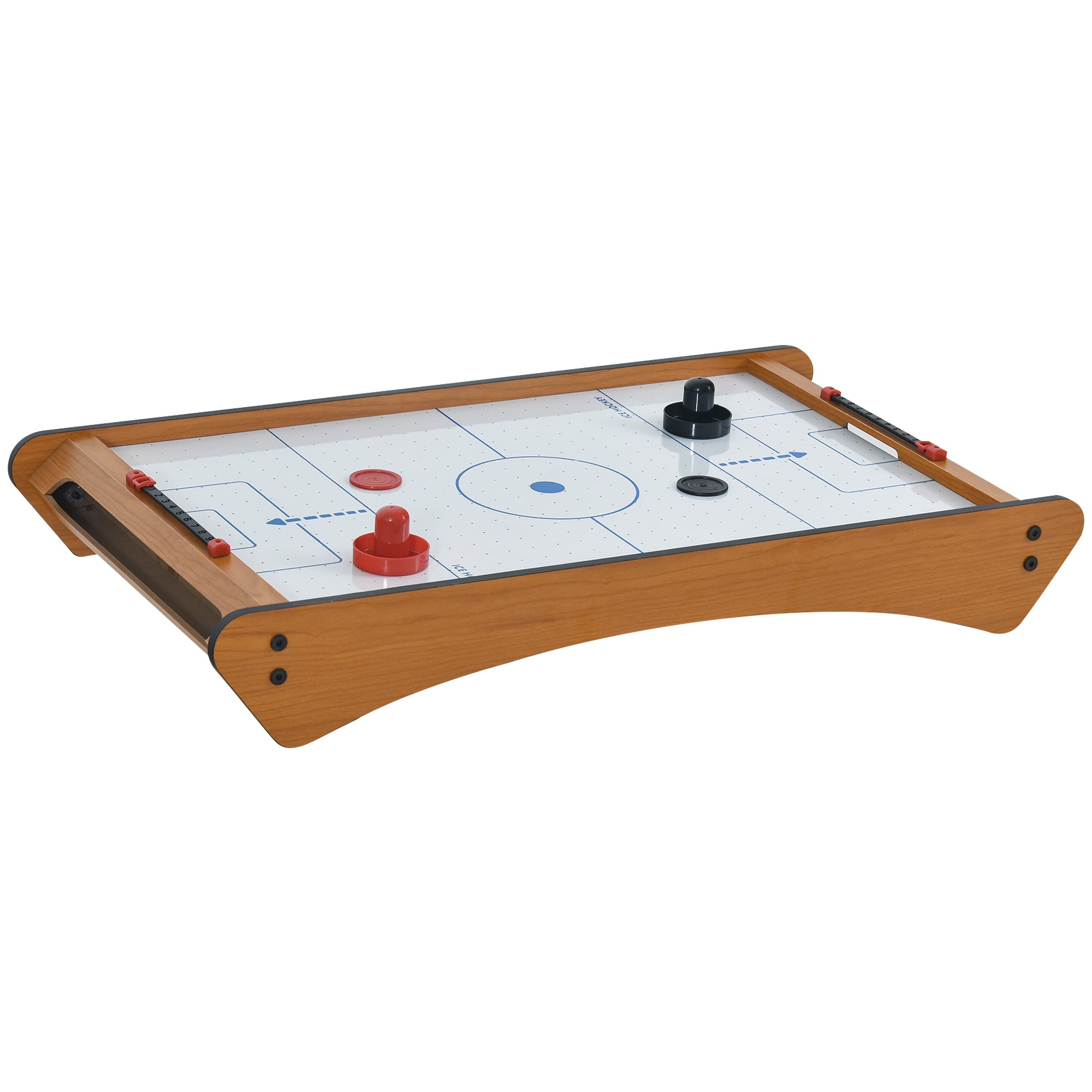 HOMCOM 2.5FT Tabletop Air Hockey Game Table Wooden Portable Party Gaming Toy for Kids Children Adult - North Peak Garden Furniture