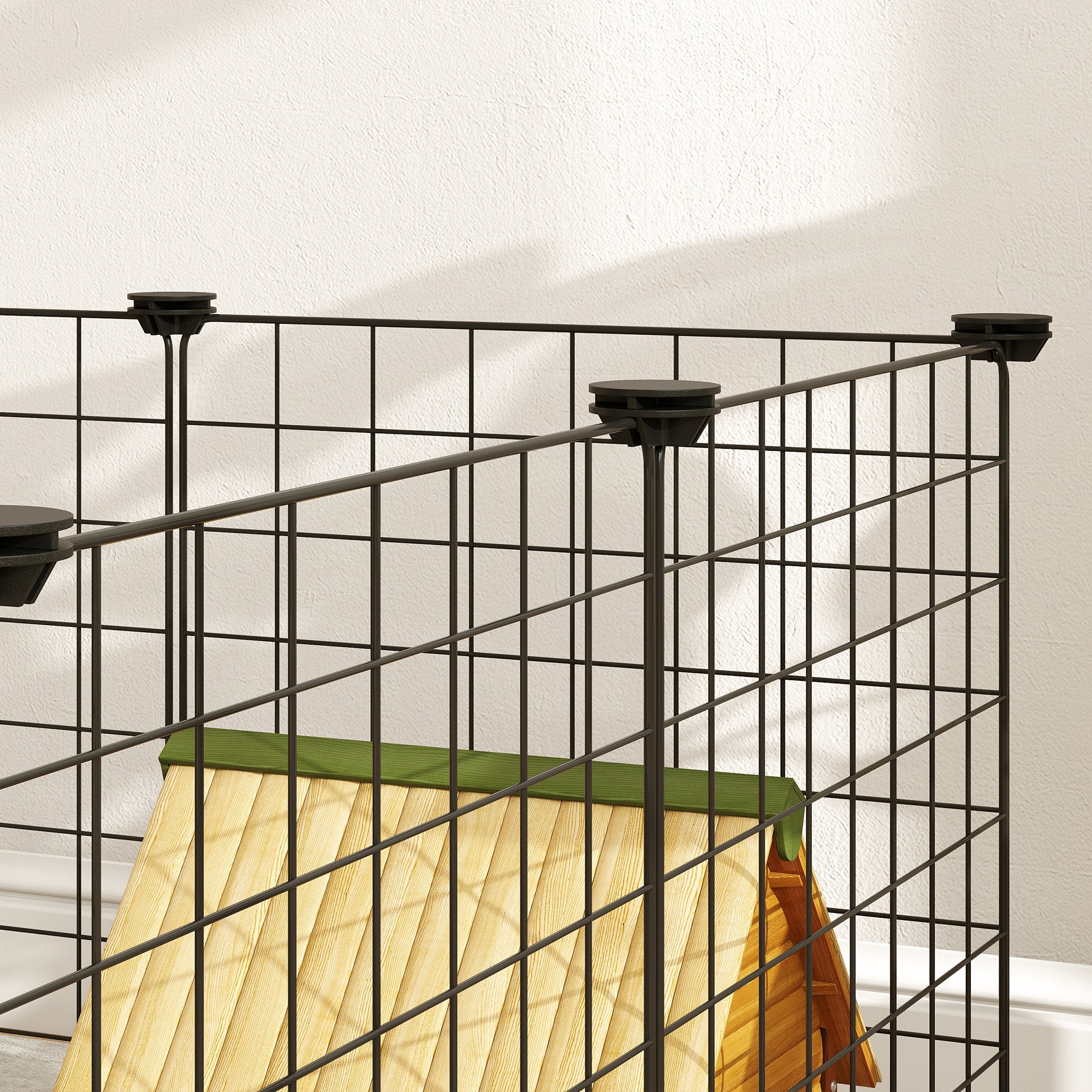 PawHut DIY Pet Playpen Metal Wire Fence 12 Panel Enclosure Indoor Outdoor Guinea Pig Rabbit Small Animals Cage Black
