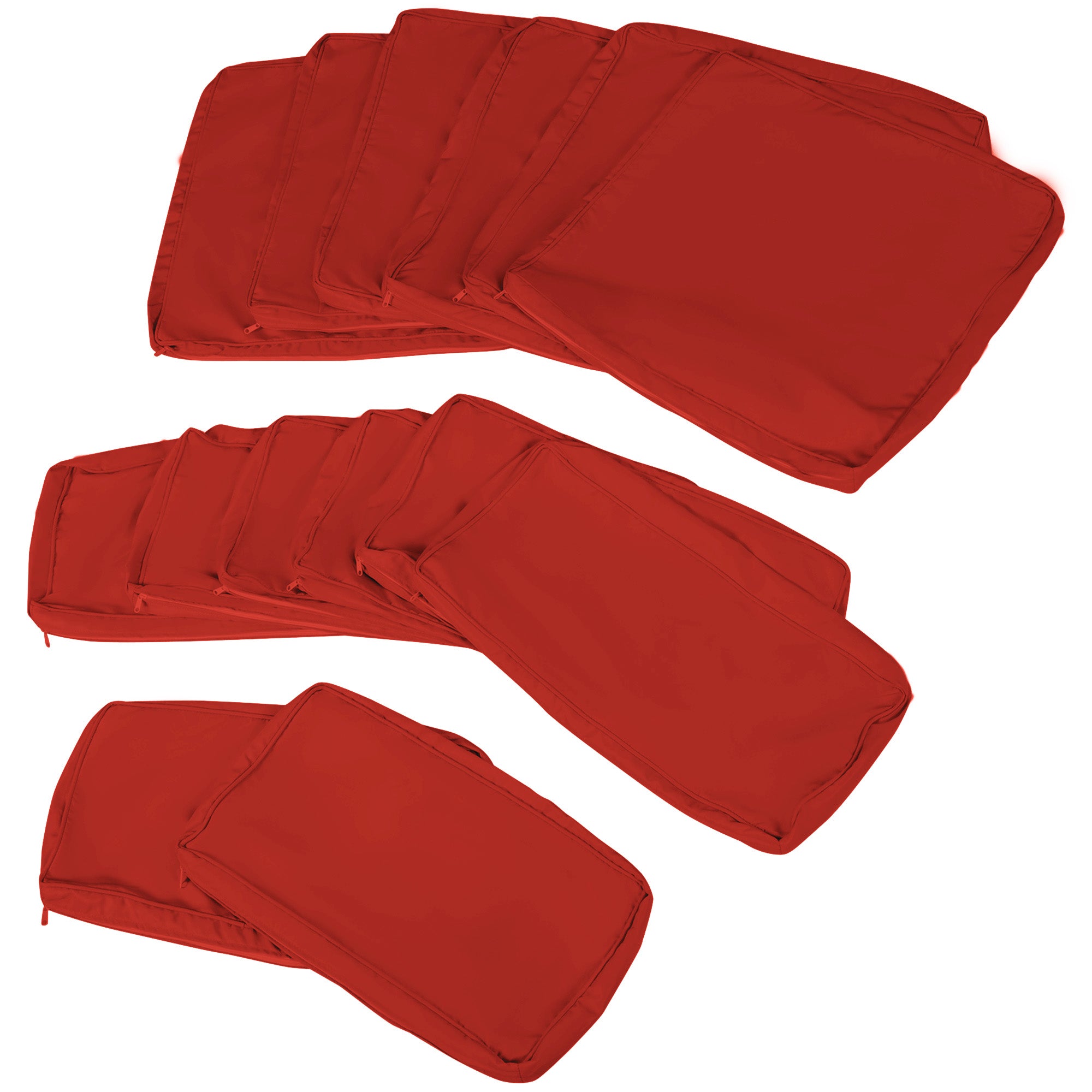 Outsunny Set of 14 Outdoor Cushion Covers - Red - North Peak Garden Furniture