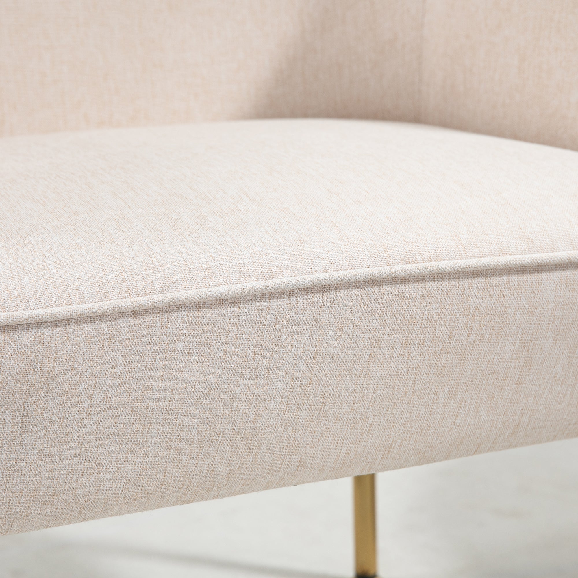 HOMCOM Fabric Accent Chair, Modern Armchair with Metal Legs for Living Room, Bedroom, Home Office, Cream - North Peak Garden Furniture