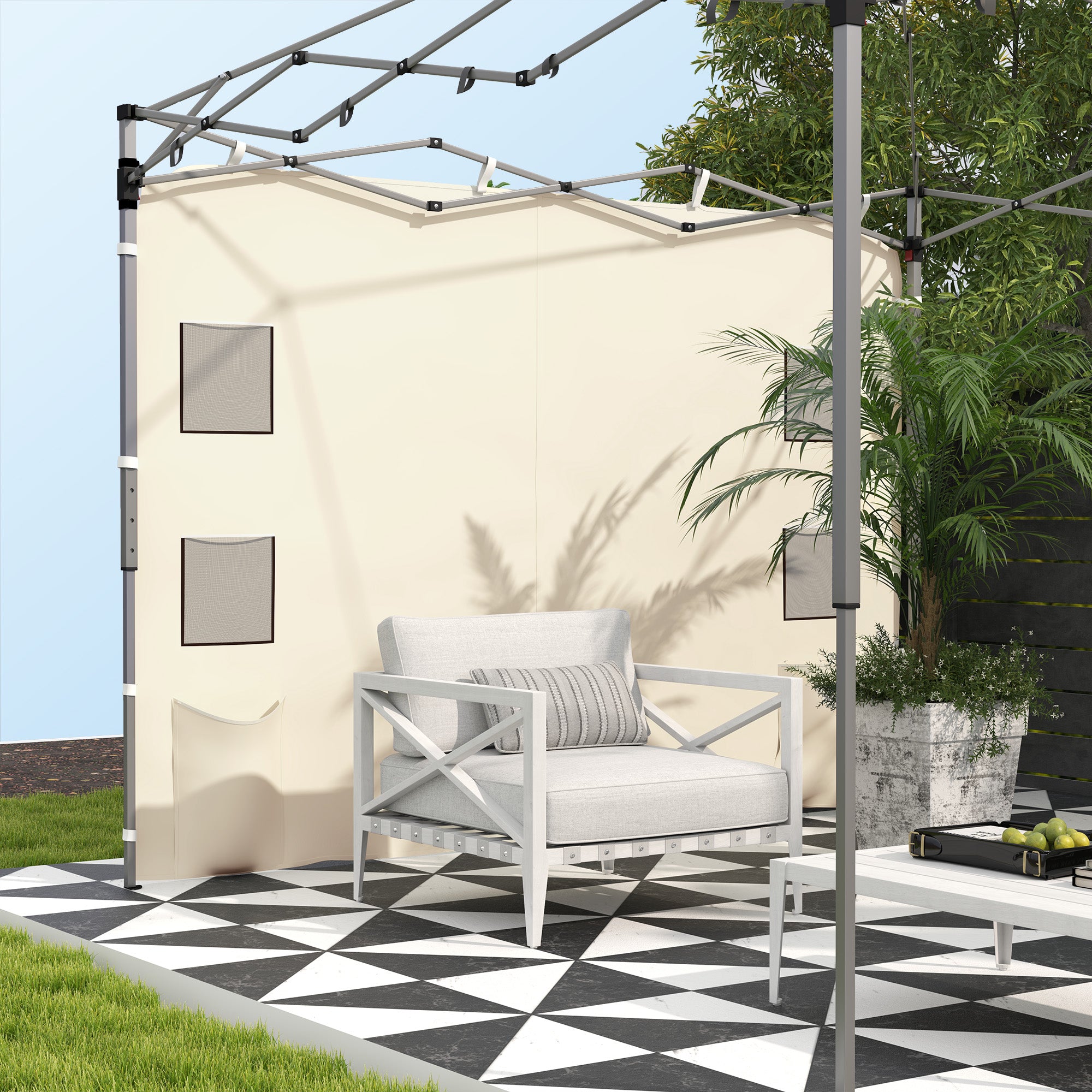 Outsunny 195 x 295cm Replacement Gazebo Sidewall - Beige - North Peak Garden Furniture