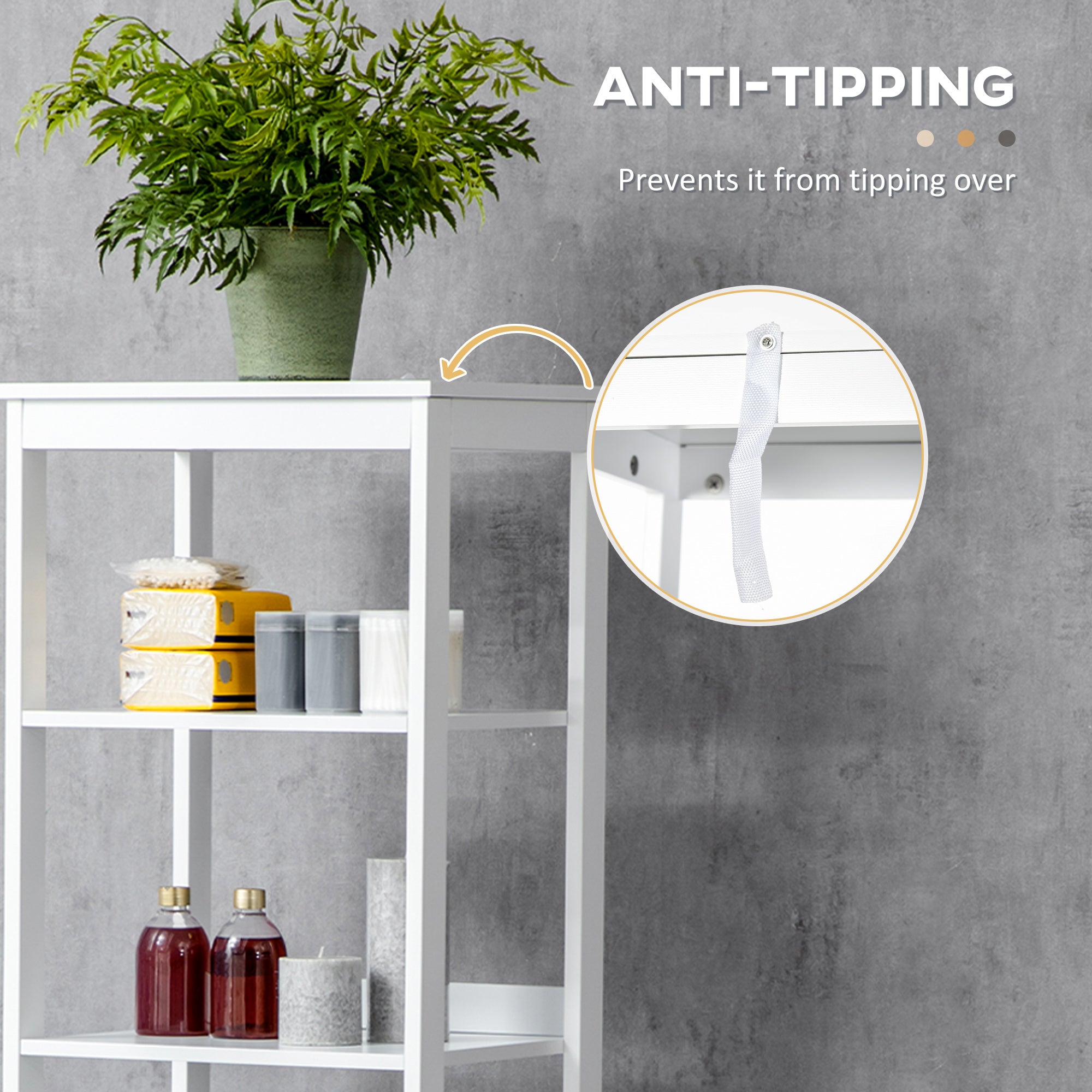 kleankin Tall Bathroom Cabinet Free Standing Slimline Cupboard Tallboy Unit Storage Organiser for Bathroom, Living Room, Kitchen - North Peak Garden Furniture