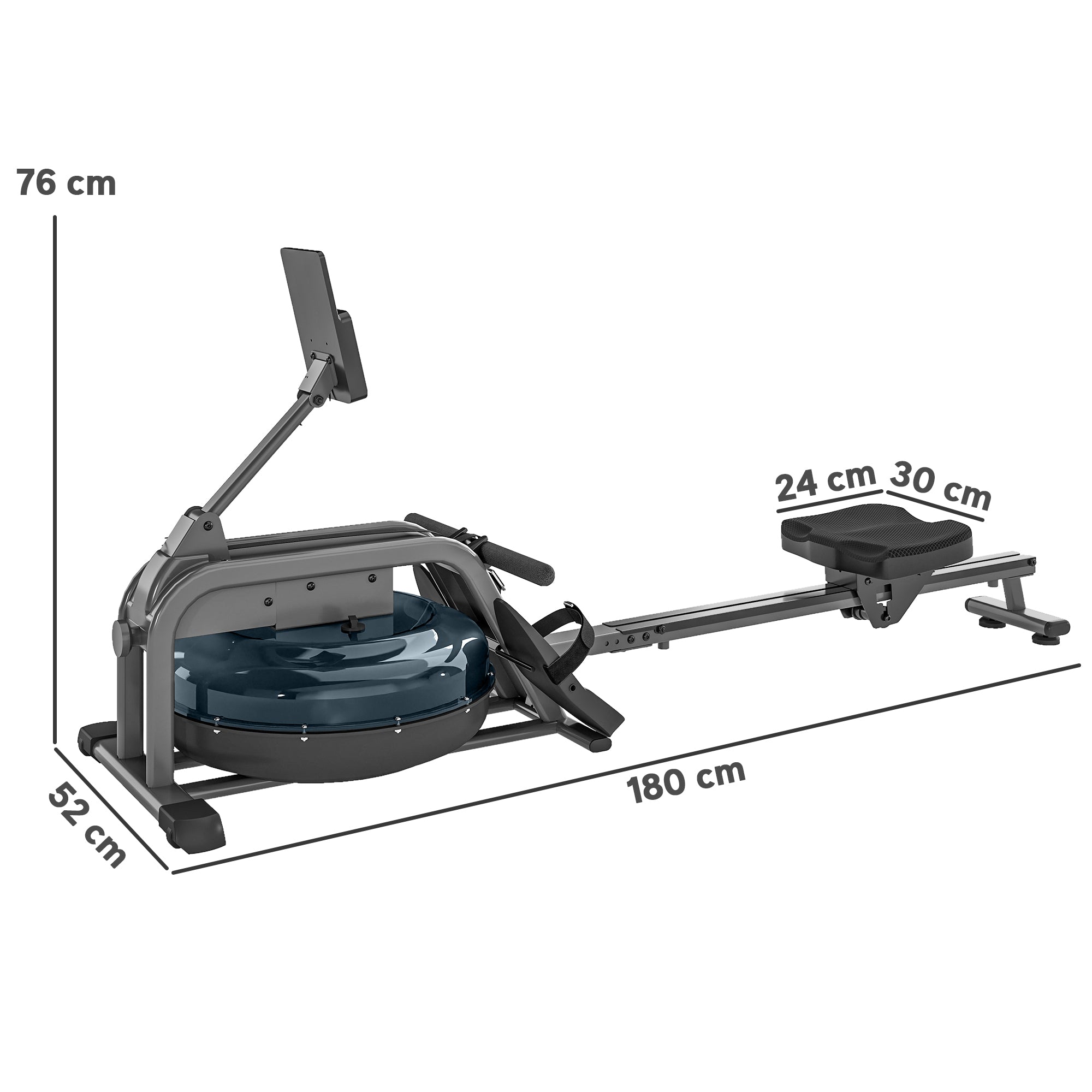 SPORTNOW Water Rowing Machine with Wheels, Vertical Storage, Adjustable Resistance, for Strength, Cardio Training - North Peak Garden Furniture